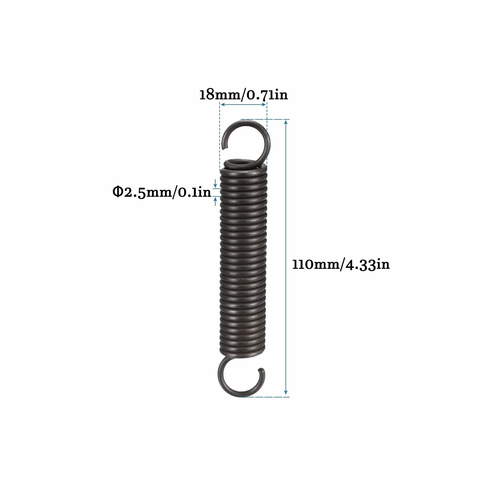 QUARKZMAN 110mm Sprężyna Naciągowa Podwójny Hak Sprężyna Śrubowa