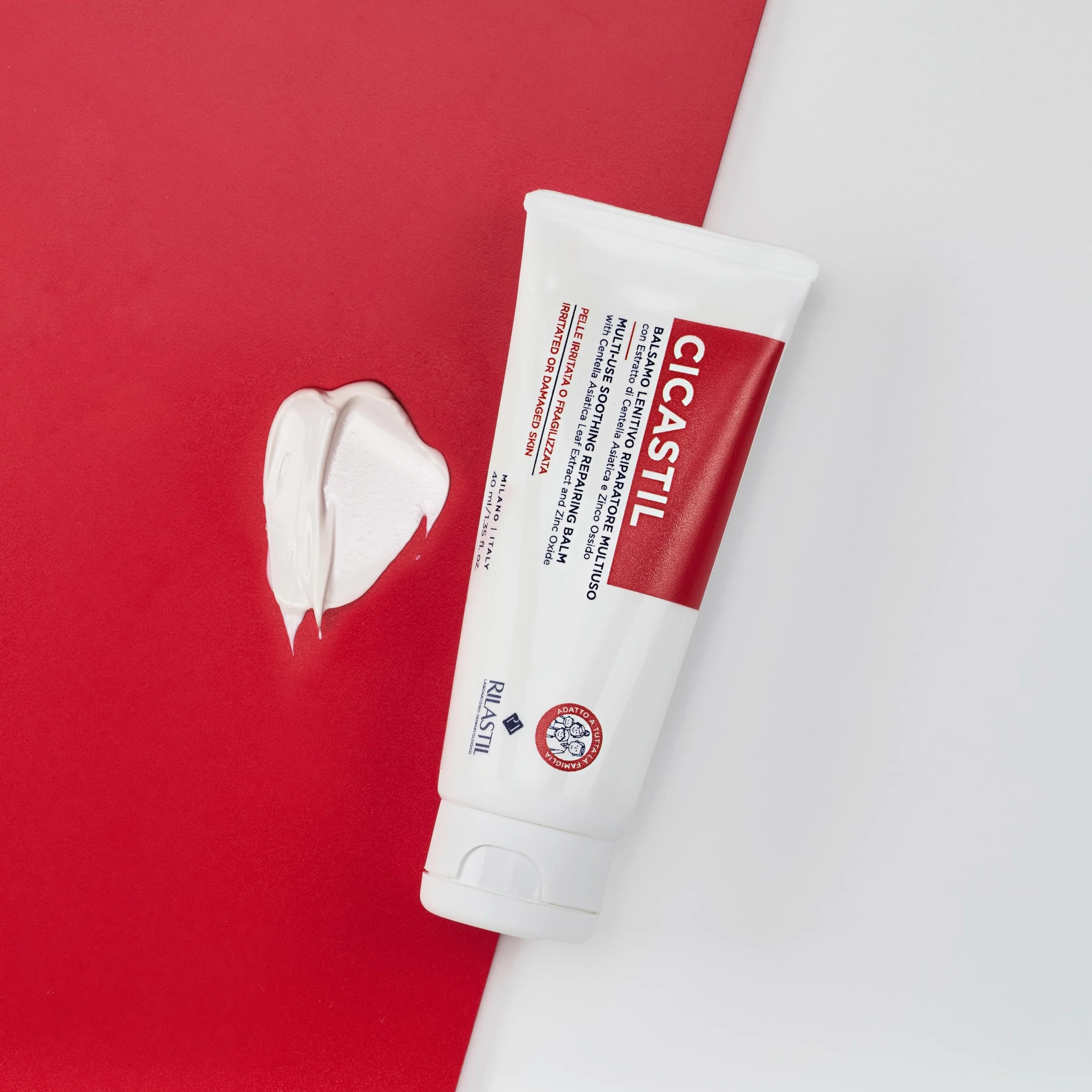 Rilastil Cicastil, Balsamo Lenitivo, Riparatore Multiuso Effetto Barriera per Viso e Corpo di Neonati, Bambini e Adulti, 40 ml
