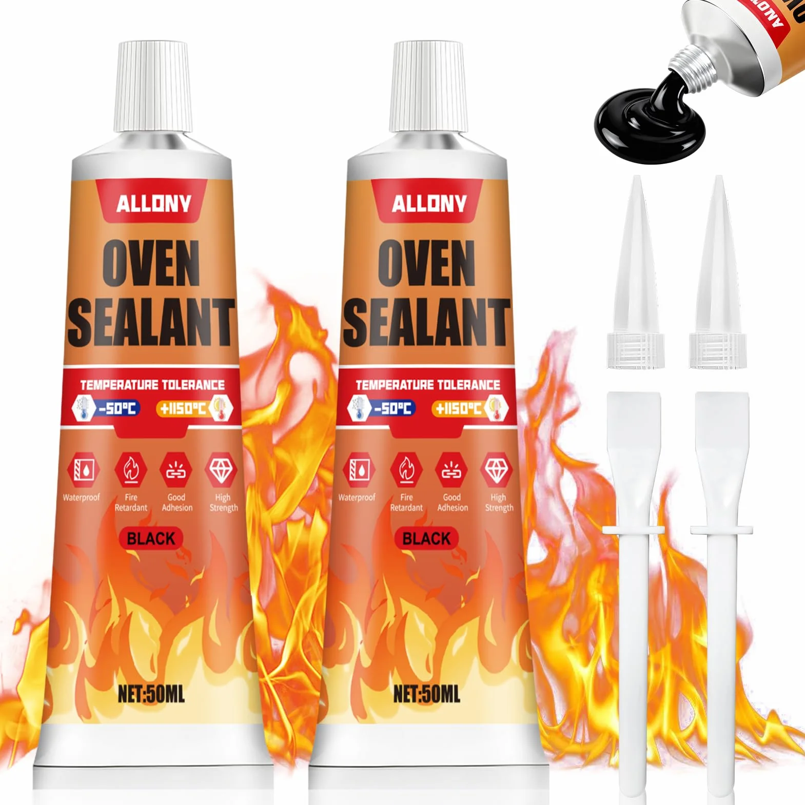 Silicone Alte Temperature 1000 Gradi 100ML per Forno Stufa Vetro Caminetti