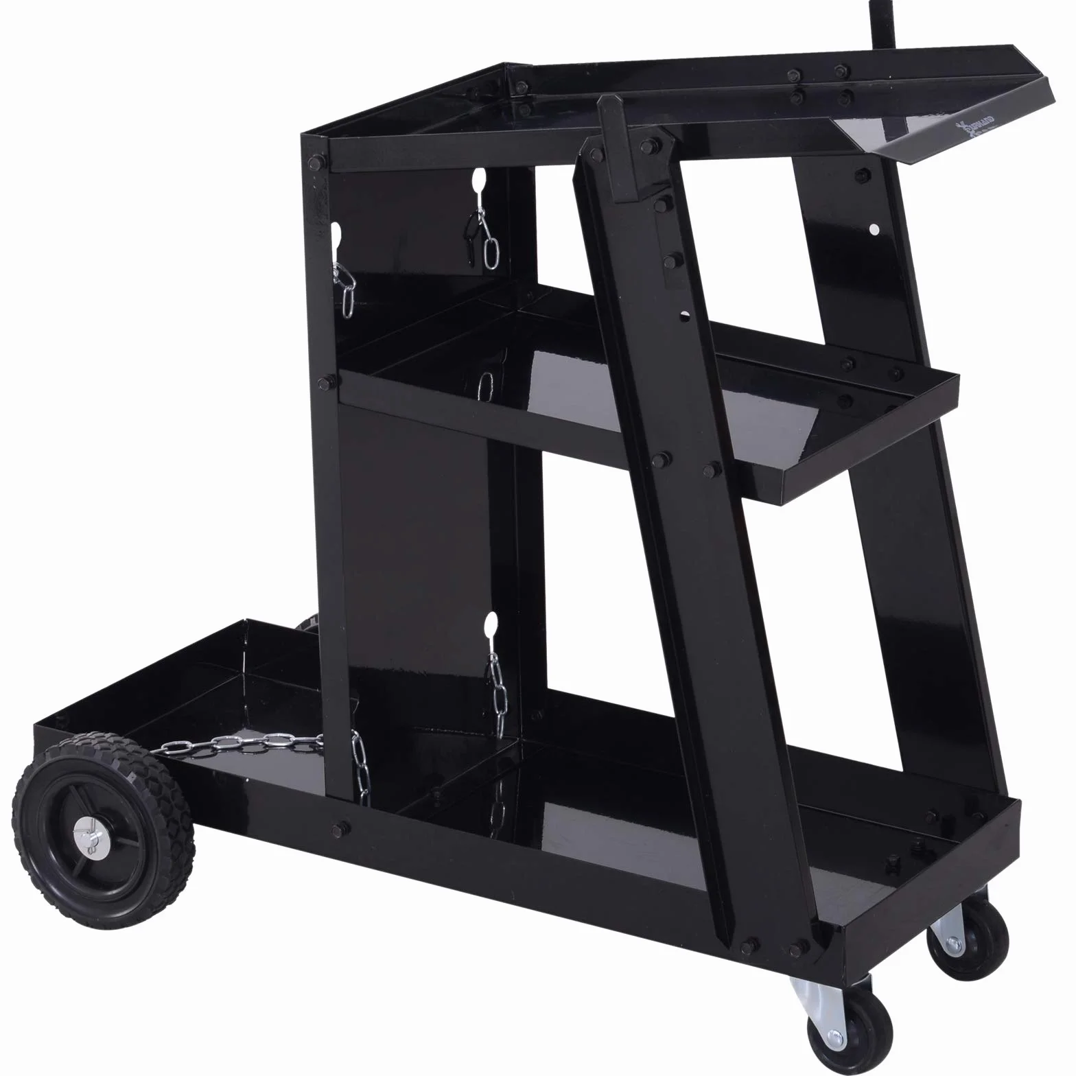 DURHAND Carrello Portautensili Attrezzi Multiuso 3 Ripiani da Officina Nero