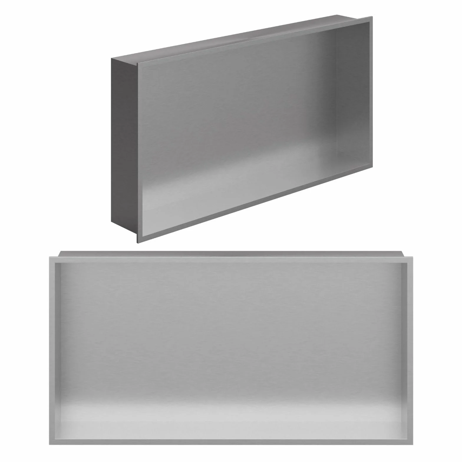 Cuccia per doccia in acciaio inox spazzolato 60x30 cm montaggio a incasso