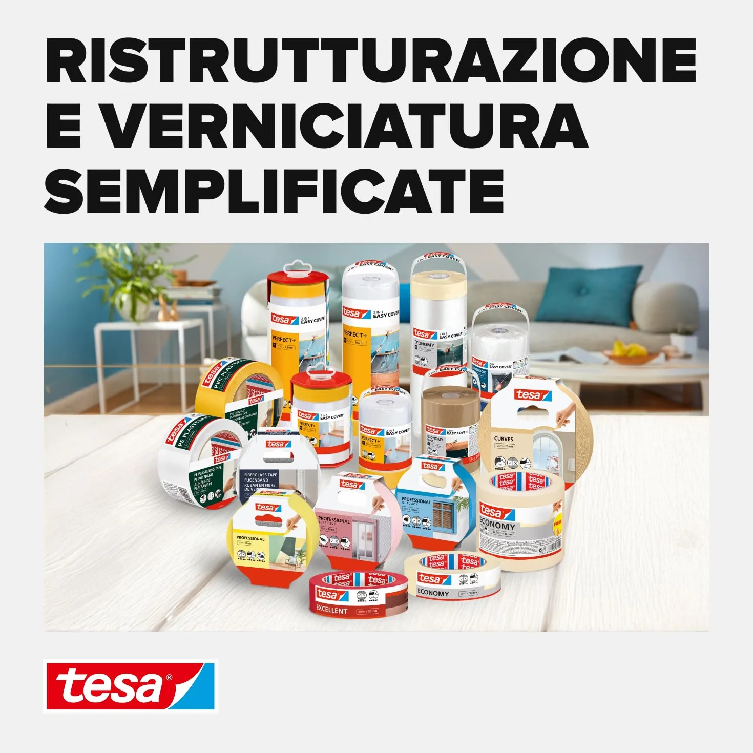 Tesa Nastro Per Mascheratura Economy Ecologo Carta 50 x 19 mm Beige Rimozione Senza Residui