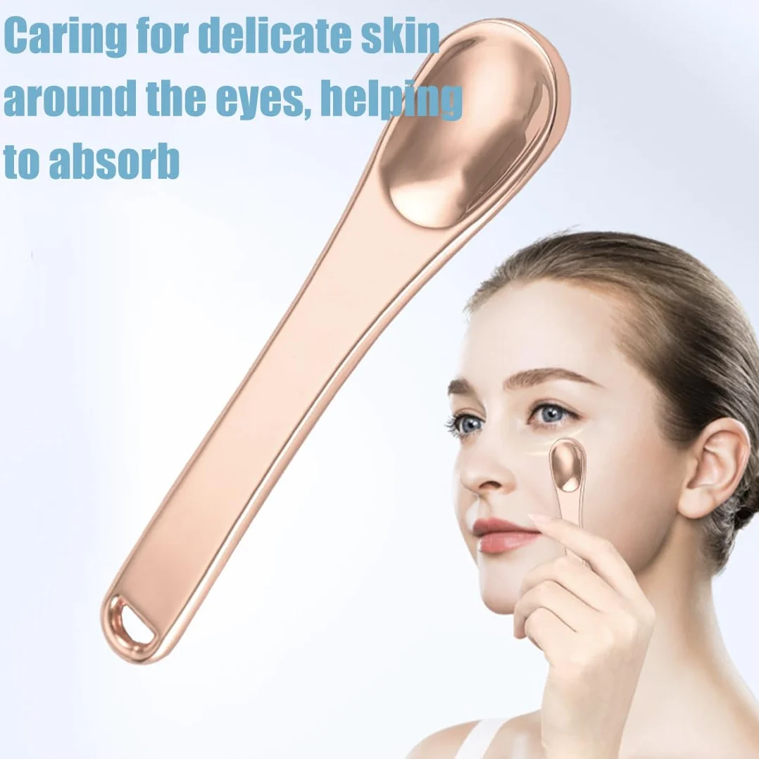WeddHuis 9 Pezzi Mini spatola per trucco in metallo - viso spatola per maschera, crema e lozioni idratanti per la cura della pelle e l'applicazione cosmetica del viso