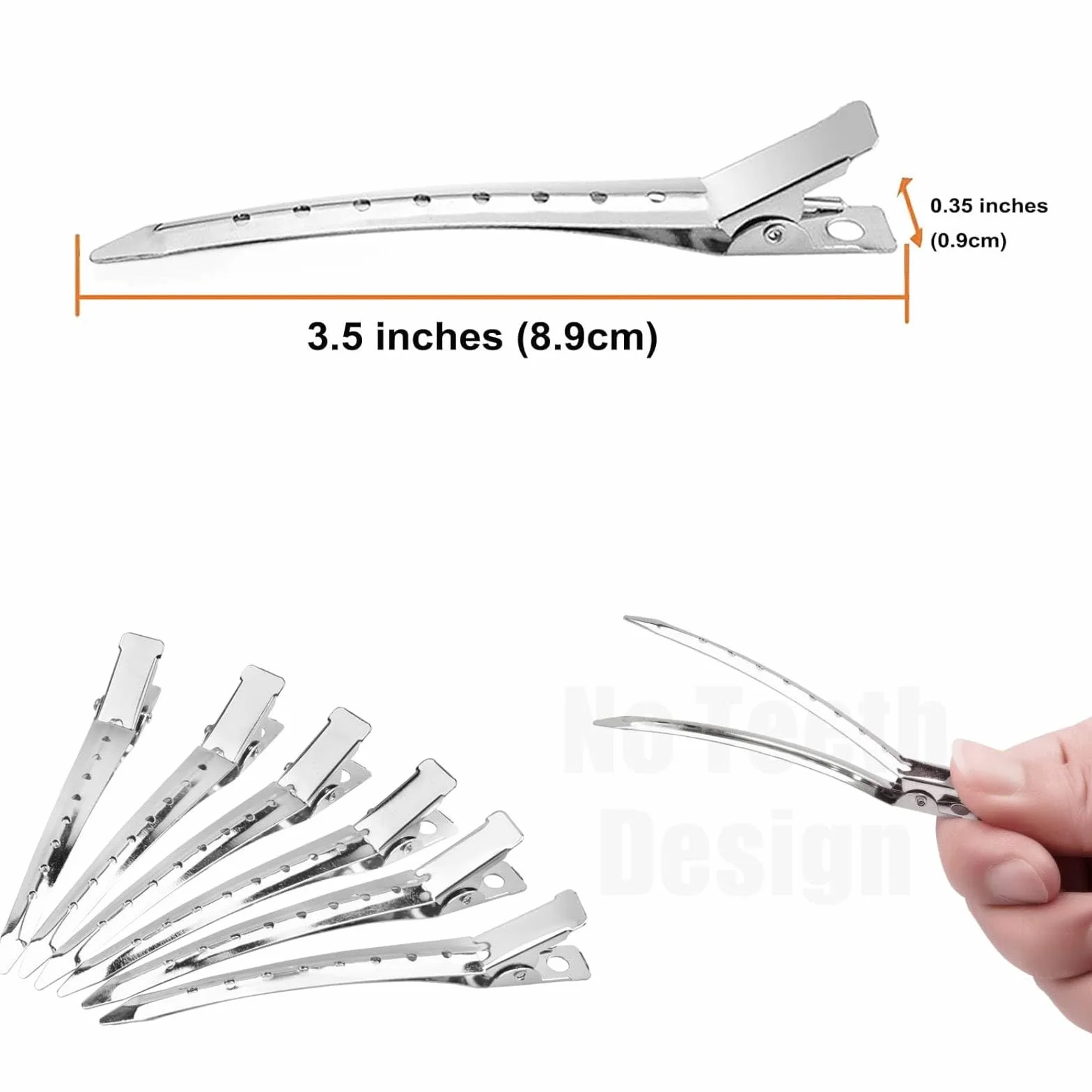 Becchi D'oca per Capelli 24 pezzi, Clip Capelli Donna 3,5 pollici, Fermagli per Capelli in Metallo, Professionali Antiruggine per Becchi per Capelli con Fori per le Estensioni dei Capelli (24pcs)
