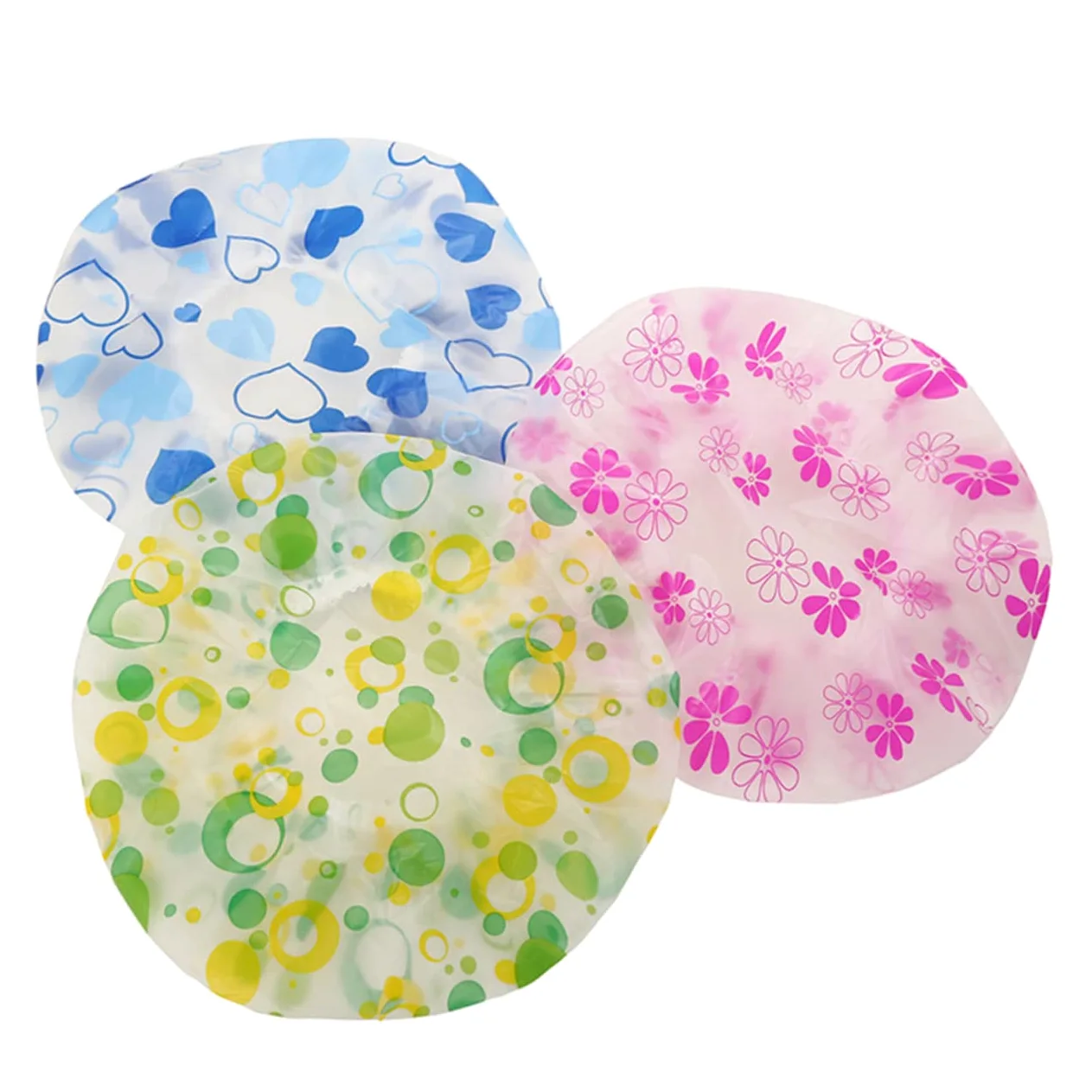 Didiseaon 20pezzi Cappelli Da Impermeabili Pe Design Stampato Cuffie Da Bagno Elastiche e Spesse Per Viaggi e Attività All Aperto Colori Misti