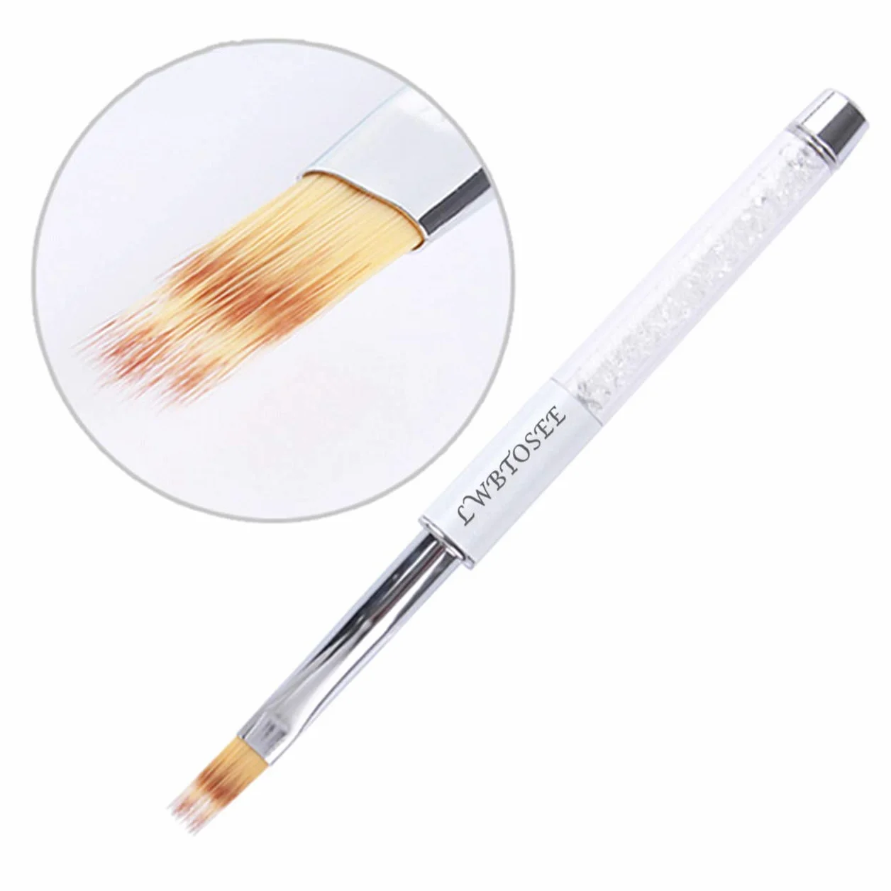 2PC nail ombre Brush nail art painting Pen Brush UV gel Polish pendenza strass di cristallo acrilico nail disegno penna