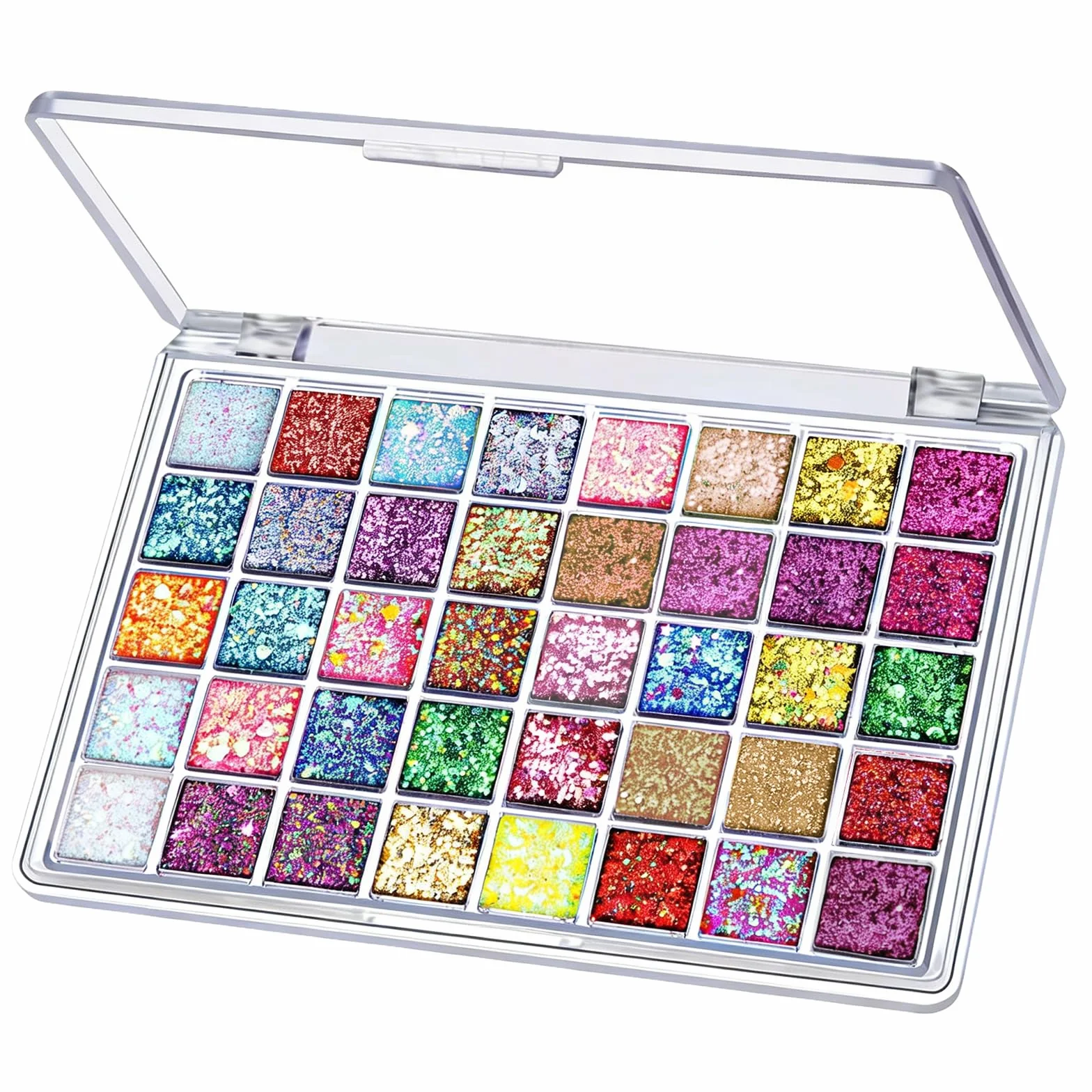 40 Colori Palette Ombretti Glitter, Palette Make Up per Corpo e Viso, Gel Glitter per Ombretti, Make Up Adulti Bambini, Set Trucco Carnevale Feste e Halloween