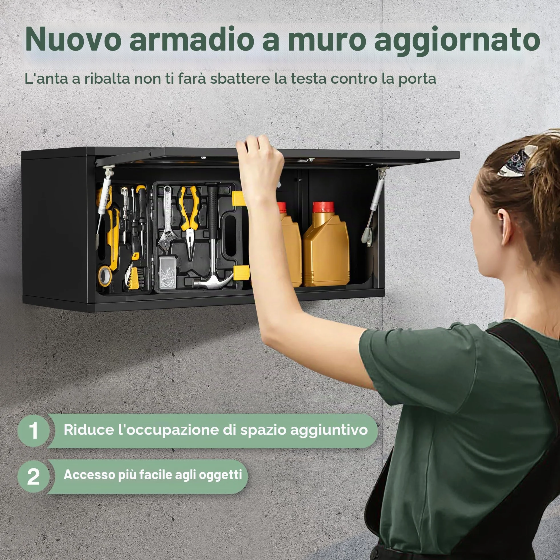 Sightlife Armadietto per attrezzi in metallo con serratura 32 x 80 x 35
