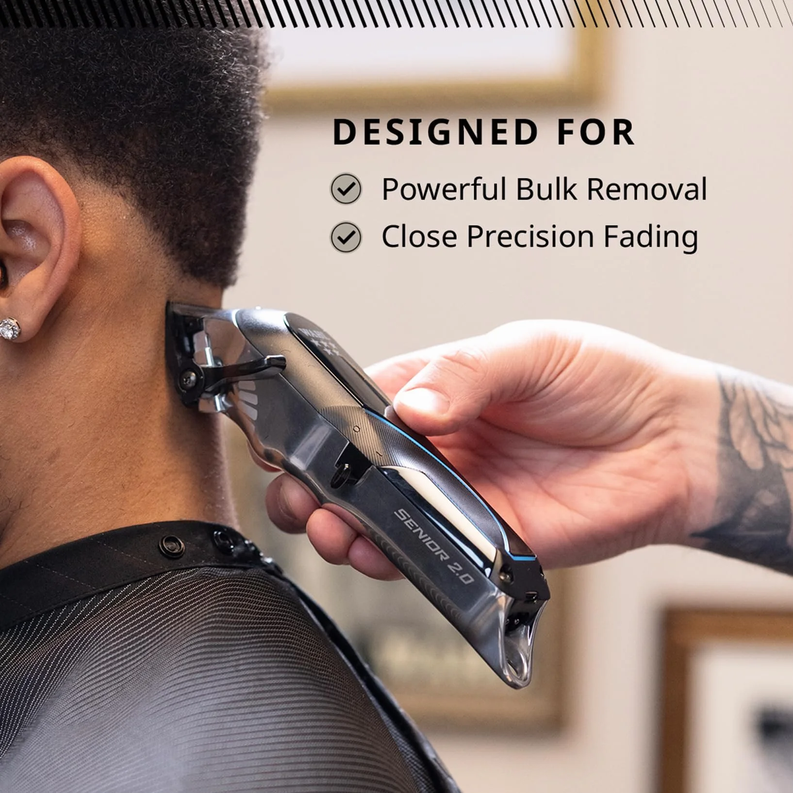 Wahl Senior 2.0 - Tosatrice Professionale Cordless - Tosatrice da Barbiere per Sfumature, Motore Adaptive Speed Control, Lama DLC, 2,5 Ore di Autonomia, Base di Ricarica