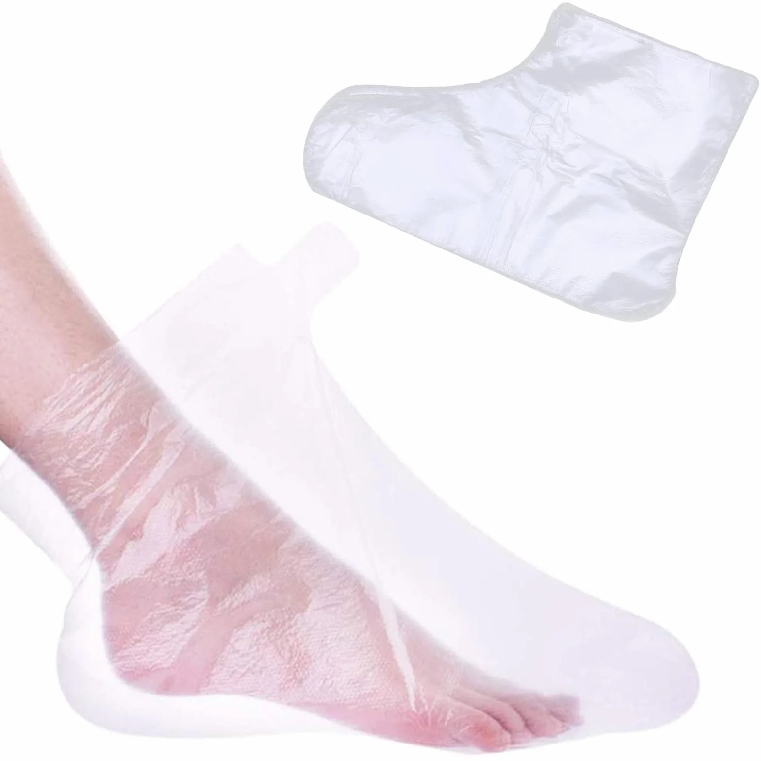 Usa E Getta Spa Stivaletti,Stivaletti Paraffina Bagno,Stivaletti usa e getta in plastica trasparente,Per Pedicure Hot Spa Cera Trattamento Piedi Covers Borse（100pcs）