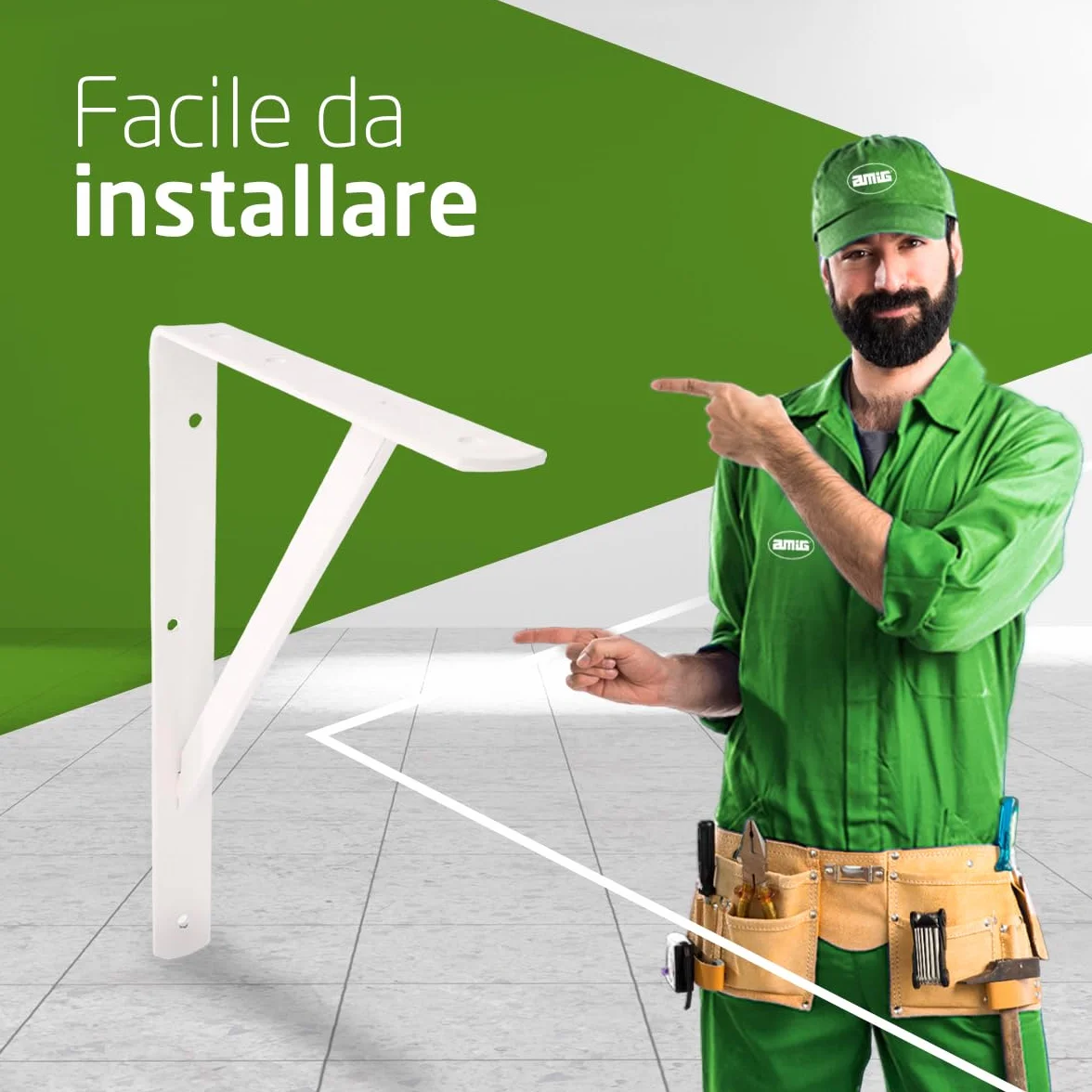 Staffe per Mensole Angolo per Ripiani Supporto per Scaffale Acciaio 400x275 mm 225 Kg