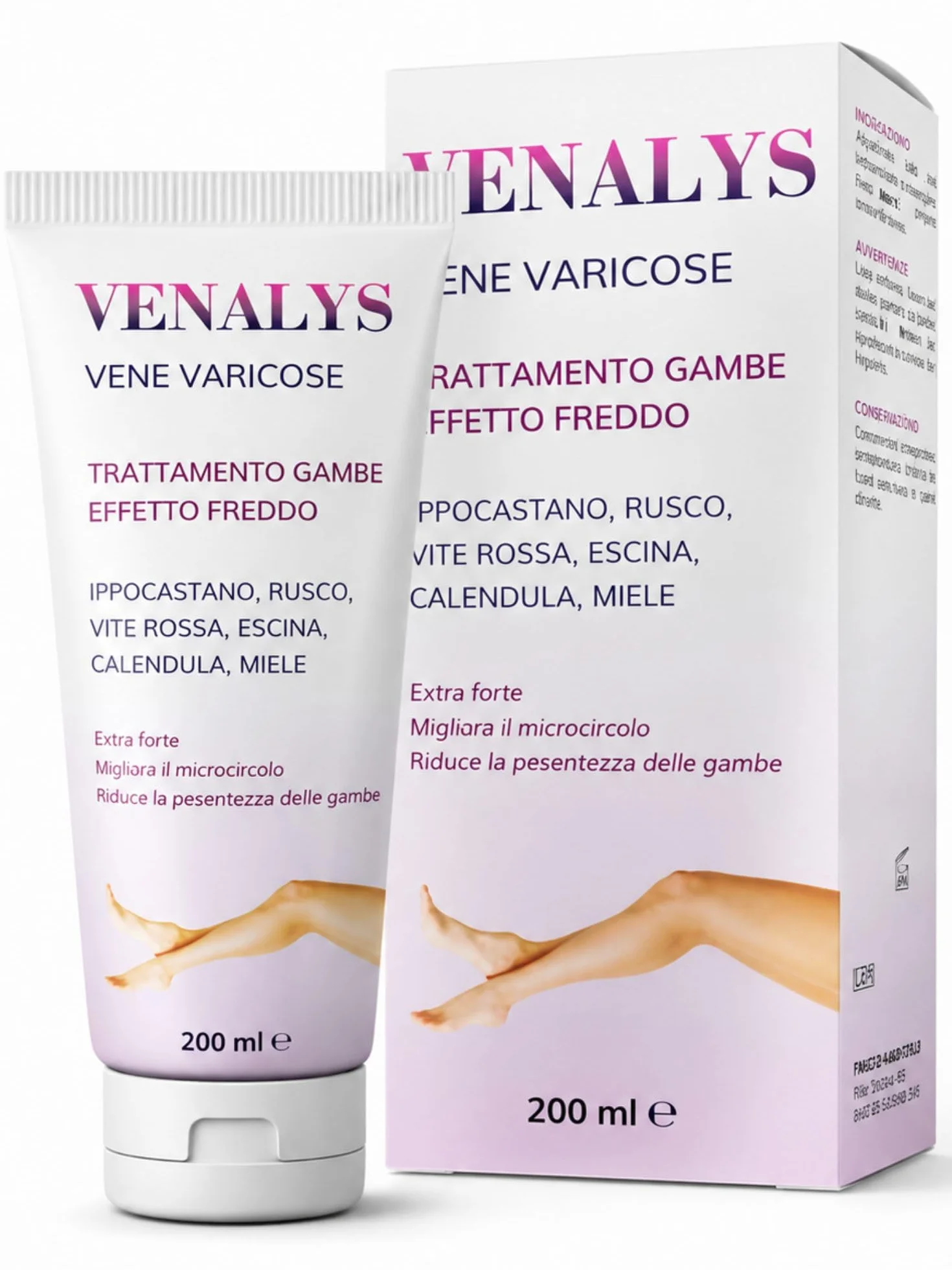 VENALYS 200 ml Crema vene varicose e capillari ,migliora la circolazione gambe - sollievo immediato .Con centella asiatica Ideale per eliminare il senso di Pesantezza delle gambe, Made in Italy