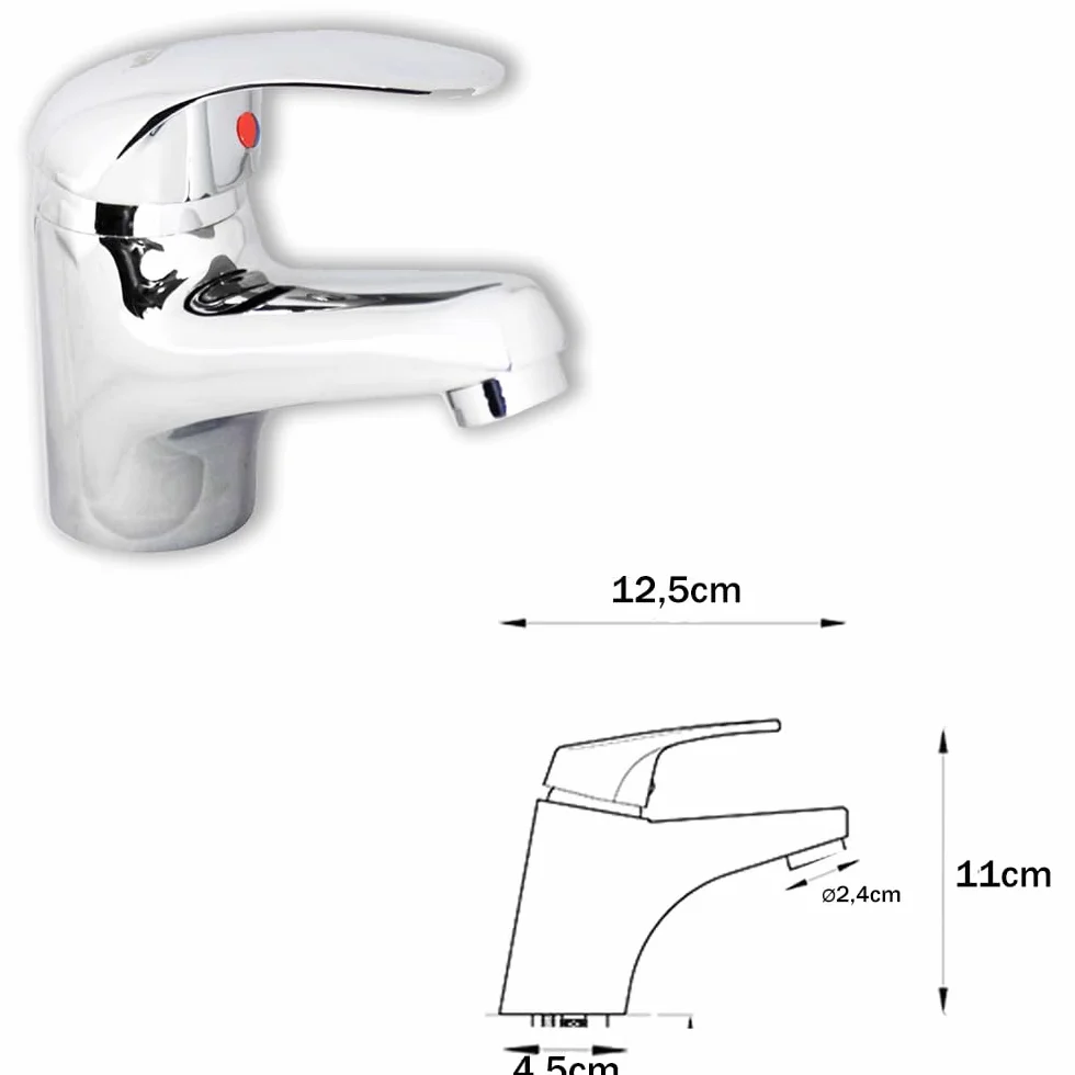 Rubinetto Bagno Lavabo e Bidet Ottone Cromato Coppia Miscelatori