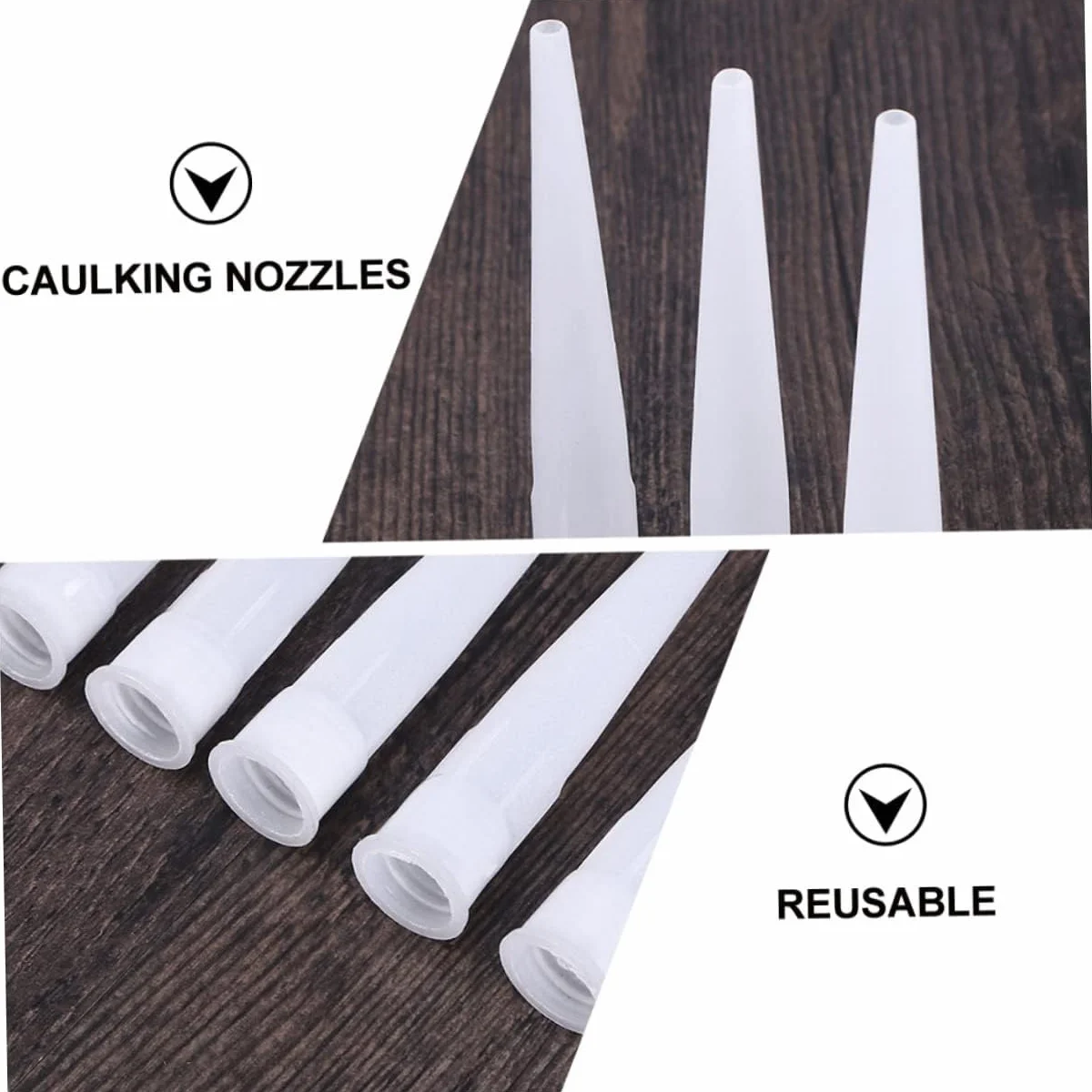 Beccucci Silicone 50 PCS Ugelli per Cartucce Silicone Pistola Calafataggio Adattatore Universale Antigoccia