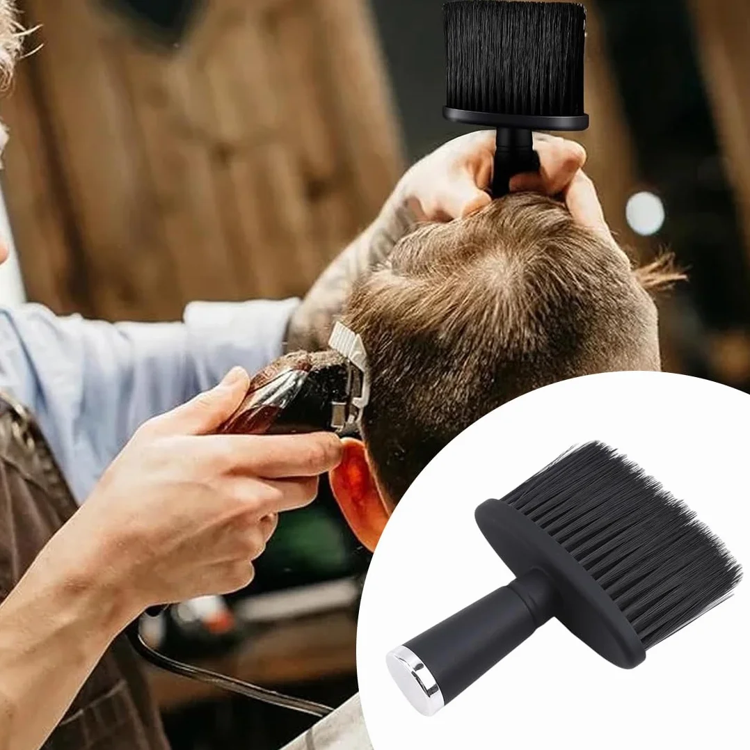 2 Pezzi Pennello da Barbiere,Pennello da Barbiere per Pulire il Collo,Pennello Collo per Parrucchieri,Barbiere Collo Spolverino Pennello Spolverino Morbido Pennello pennello tinta capelli (nero)