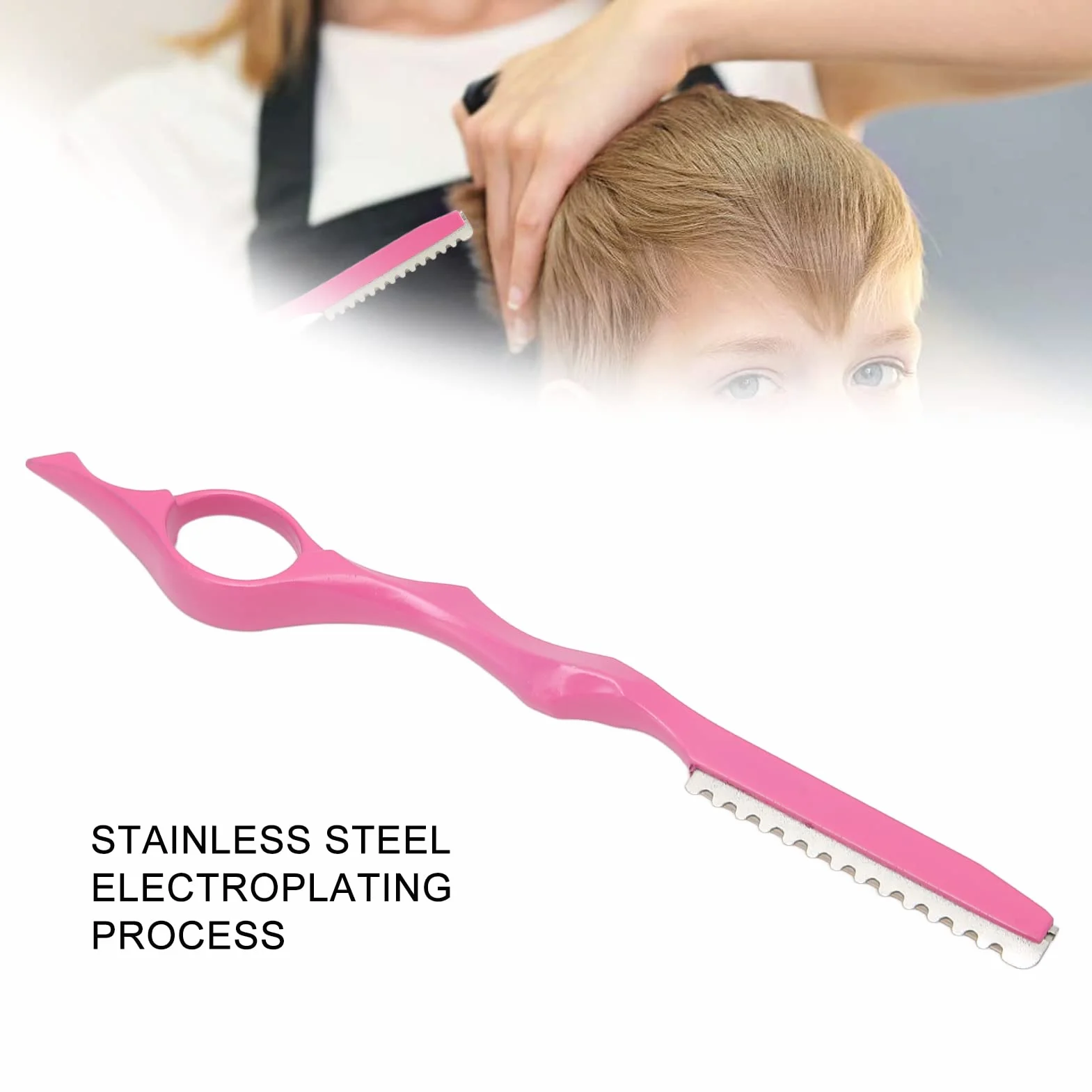 Naroote Rasoio per Sfoltire i Capelli, Rasoio Tagliacapelli Professionale Lame Affilate Rosa per Uomo