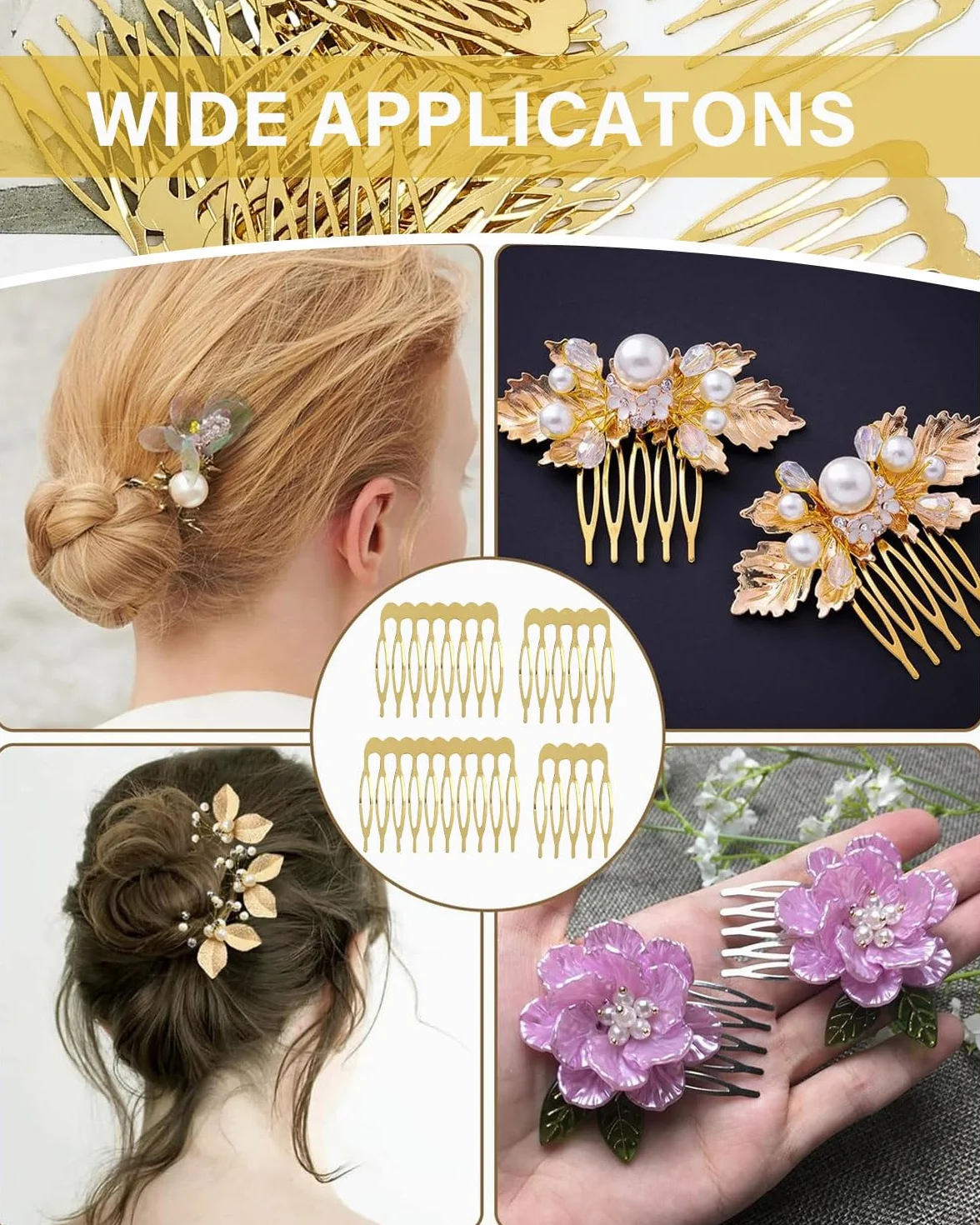 8 Pezzi Pettine per Capelli Laterali in Plastica Pettine Francese Fermagli per Capelli Decorativi Pettini Fermacapelli Accessori per Capelli Fini Donne,4 misure