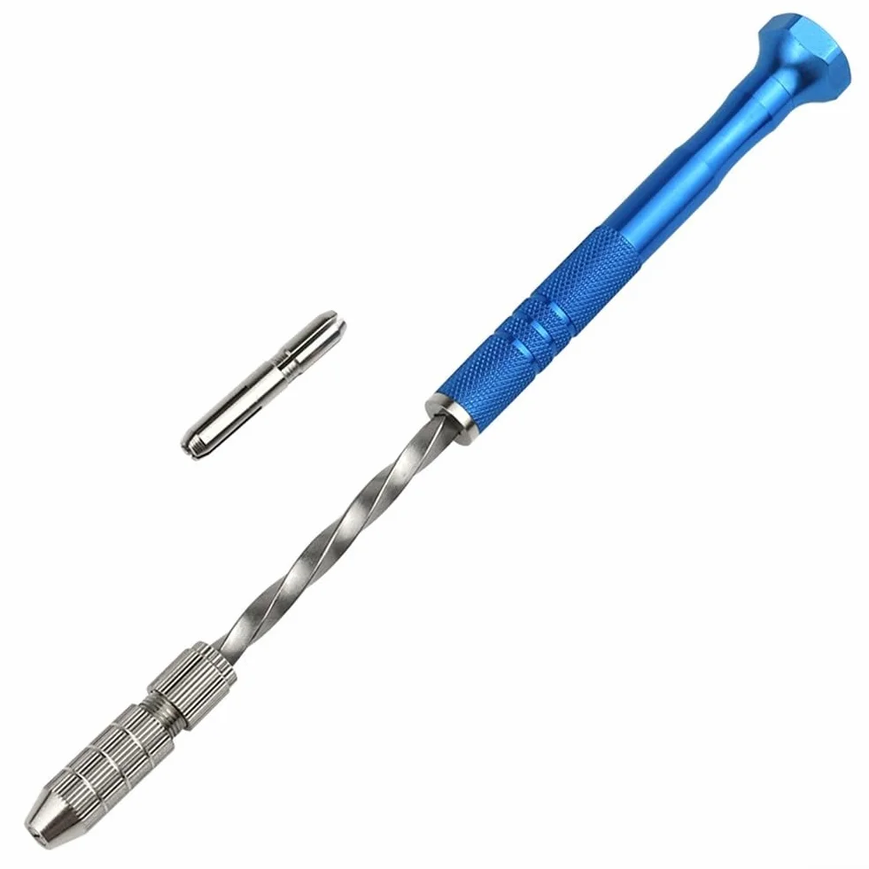 Oniissy Trapano manuale semiautomatico blu 0,5-3 mm mini per artigianato assemblaggio elettronico modellismo
