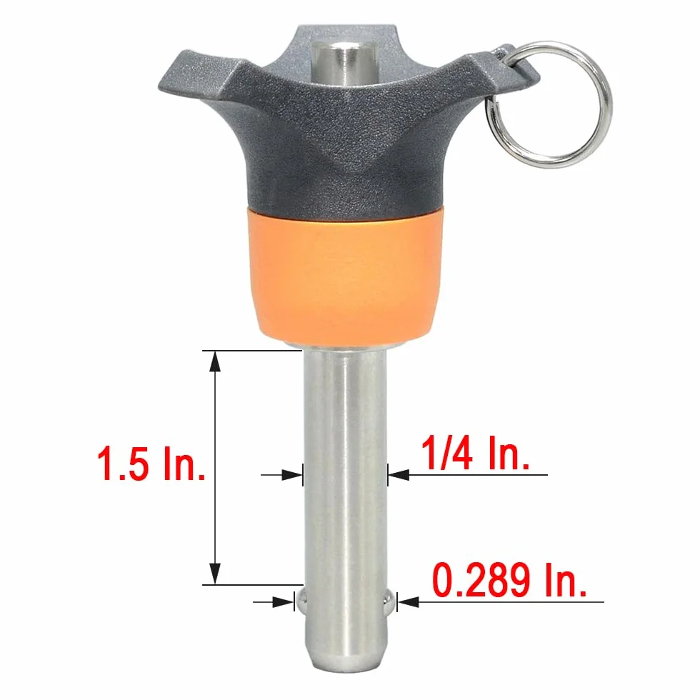 Perni di bloccaggio acciaio INOX M 1/4 pollici L 1.5 pollici, Perni autobloccanti a sfere a sgancio rapido