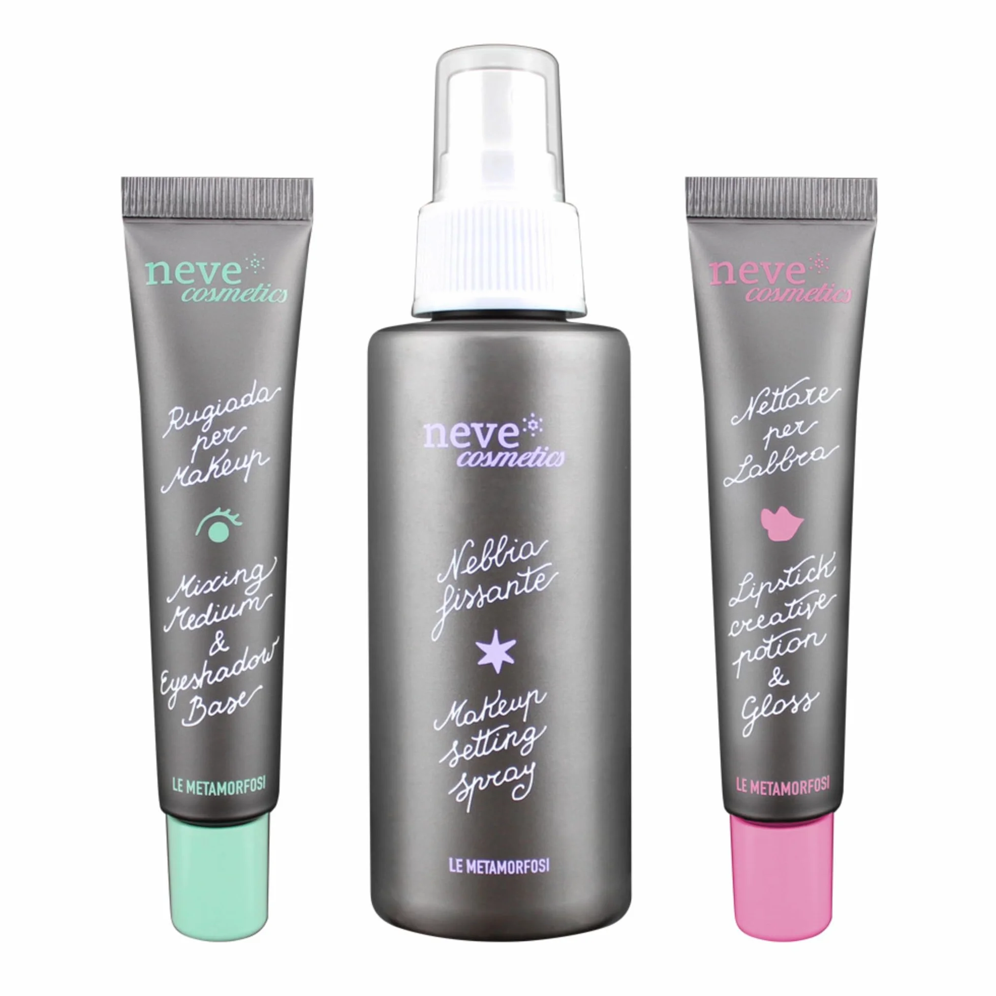 Neve Cosmetics Fissatore Le Metamorfosi, spray fissante protettivo con triplo uso | "Nebbia Fissante"