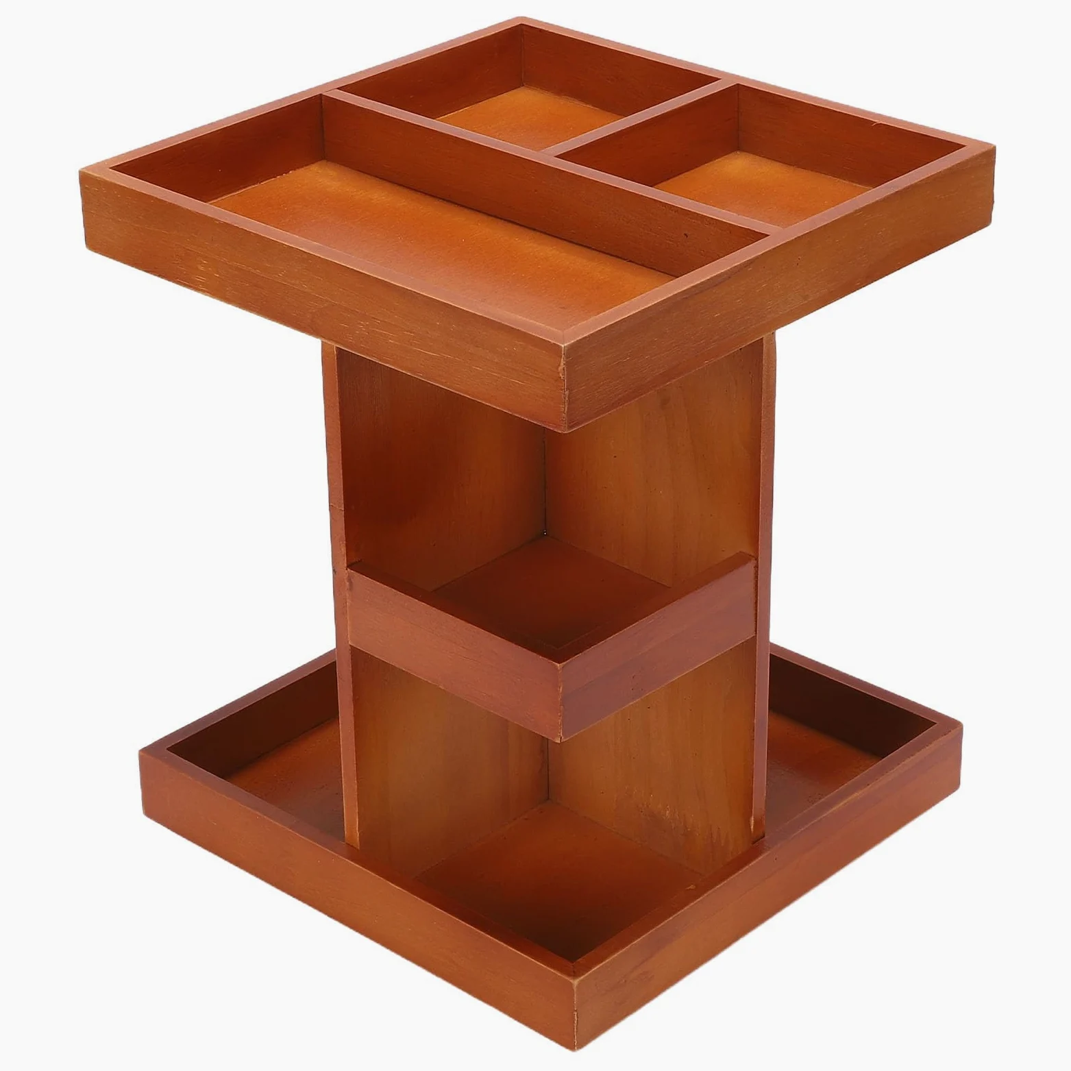 Organizer per Trucchi Rotante in Legno, Porta Trucchi Girevole a 360°, Carosello per Cosmetici da Appoggio per la Cura della Pelle, Profumo, Bagno,