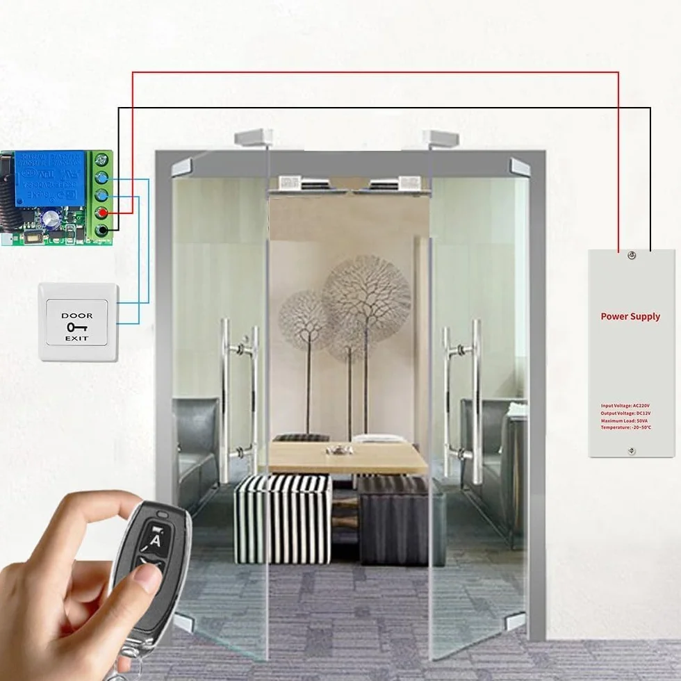 QIACHIP 433 MHz Interruttore di controllo remoto DC 12V 1 canale wireless Modulo ricevitore relè RF con 2 trasmettitori