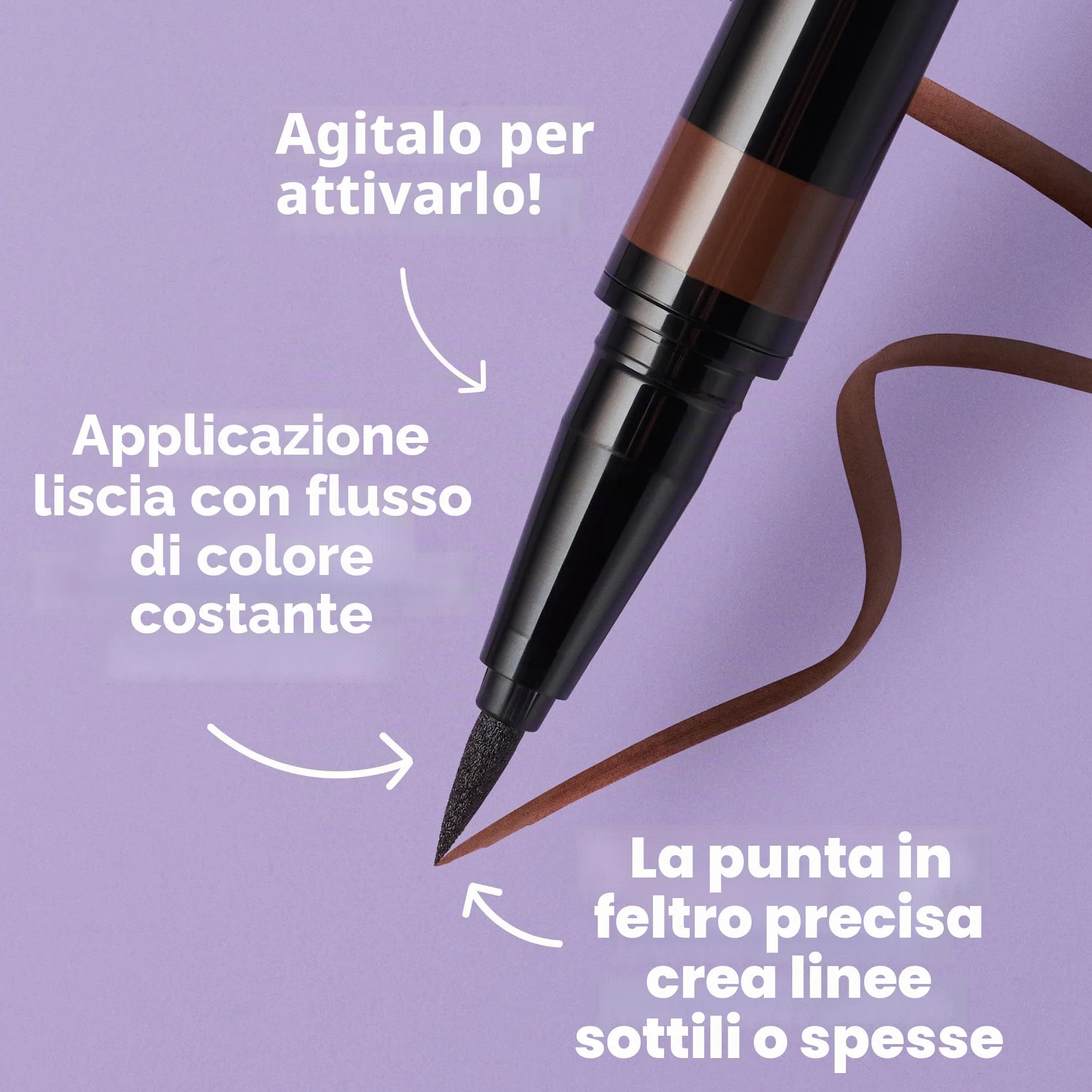 e.l.f. H2O Proof Eyeliner Pen, punta in feltro, formula liquida waterproof, Jet Black, 0,7 mL (0,02 fl oz)