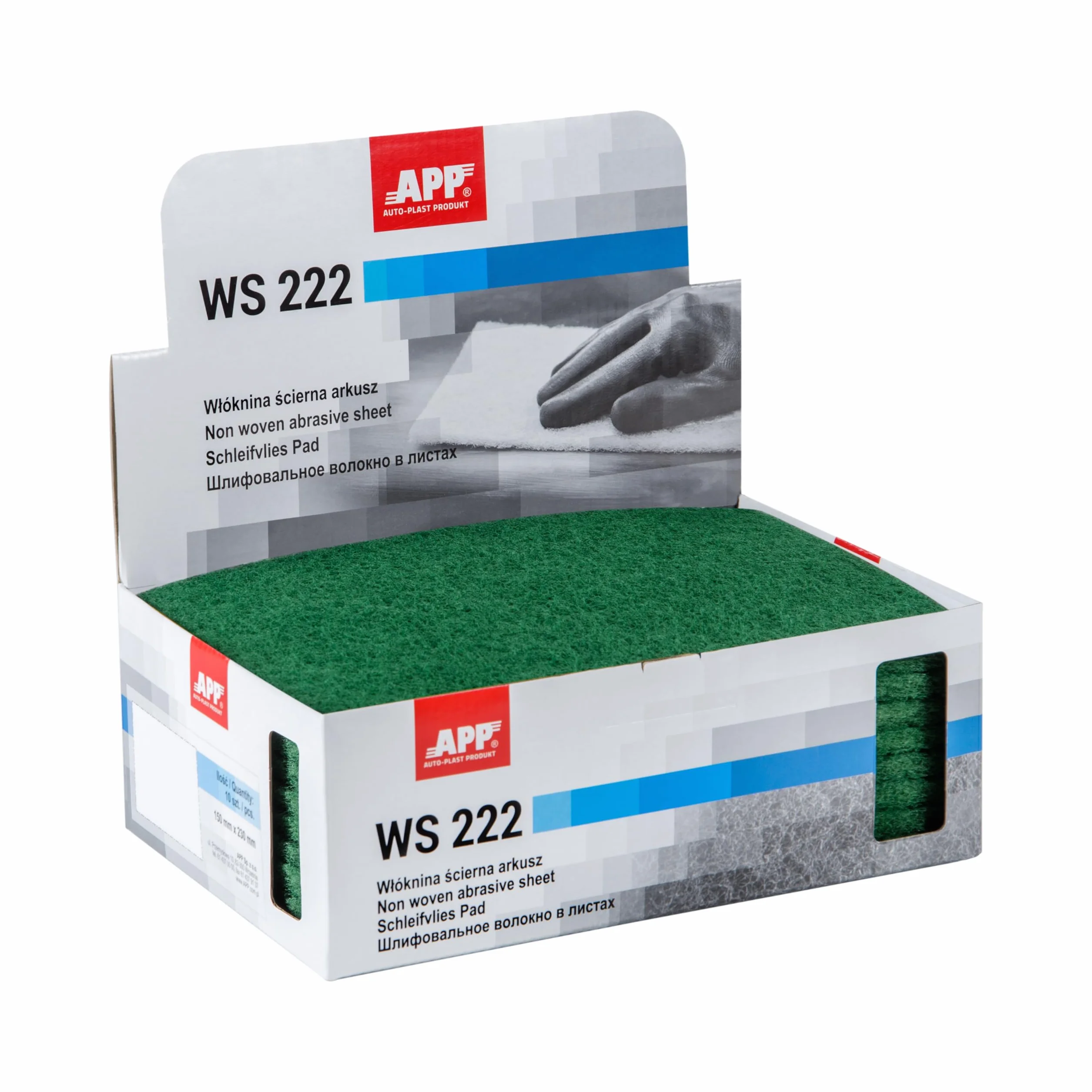 Carta abrasiva in tessuto non tessuto 150 x 230 mm grana grossa 240-280 lotto da 10 verde per levigatrici su legno metallo acciaio inossidabile
