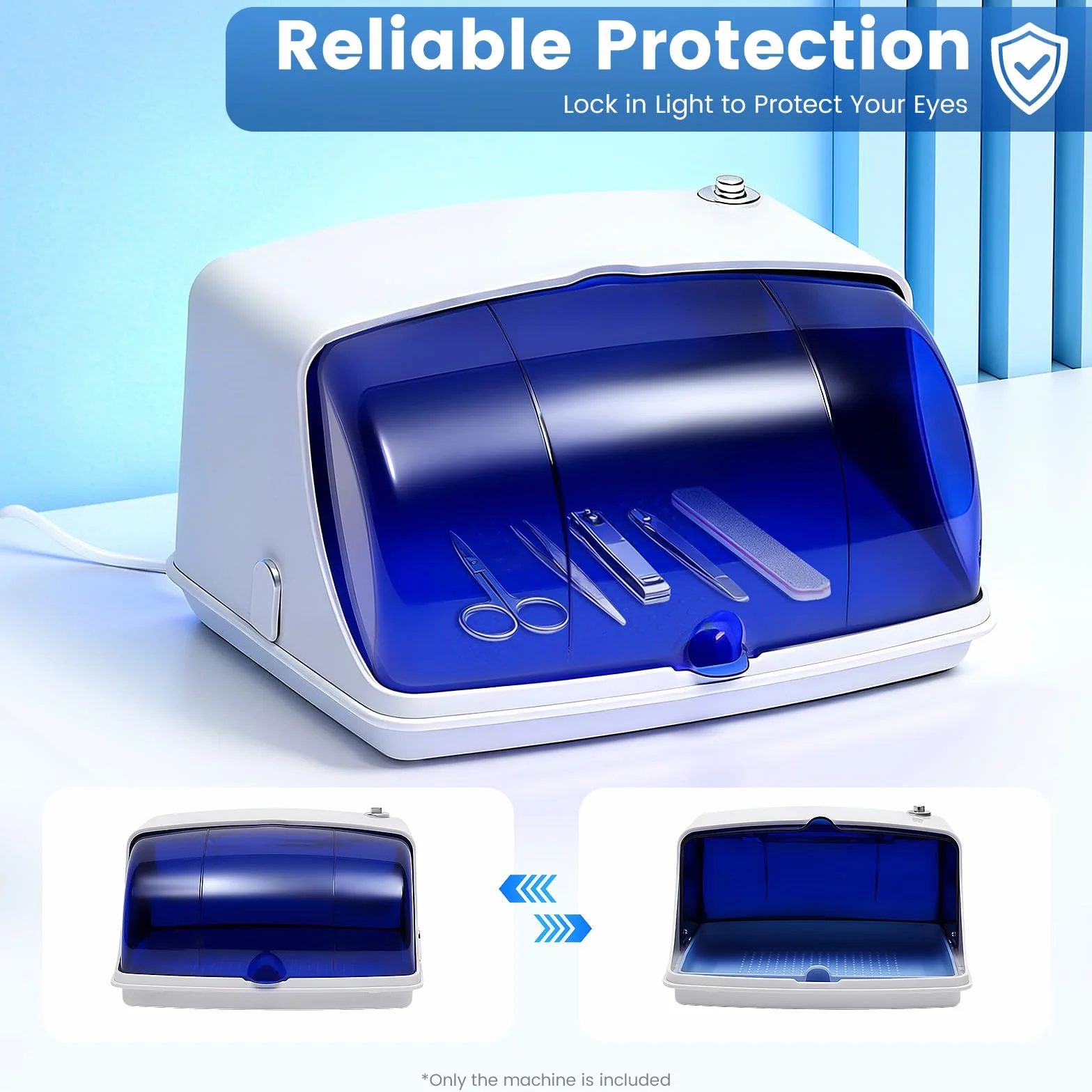 Sterilizzatore UV da 5 W, per manicure, salone, per la pulizia, per la disinfezione, per manicure, 45 – 65 ℃ 200 W, per strumenti per unghie, strumenti cosmetici, parrucchieri, vestiti, asciugamani,