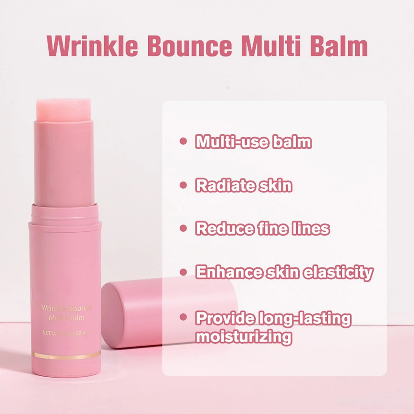 Stick Multi Balm di Rughe - bastone per bagagli di collagene, balsamo di umidità che aumenta il collagene per viso, occhi, labbra e collo | Carico di rughe profonde per la cura antirughe (2)