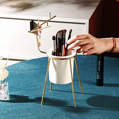 Porta Trucchi Organizer Trucco Pennello Stoccaggio Tubo Desktop Beauty Brush Brush Box Scatola di immagazzinaggio Sopracciglio Pettine Pettine Eye Shadow Spazzola Scatola di stoccaggio Benzina Conteni