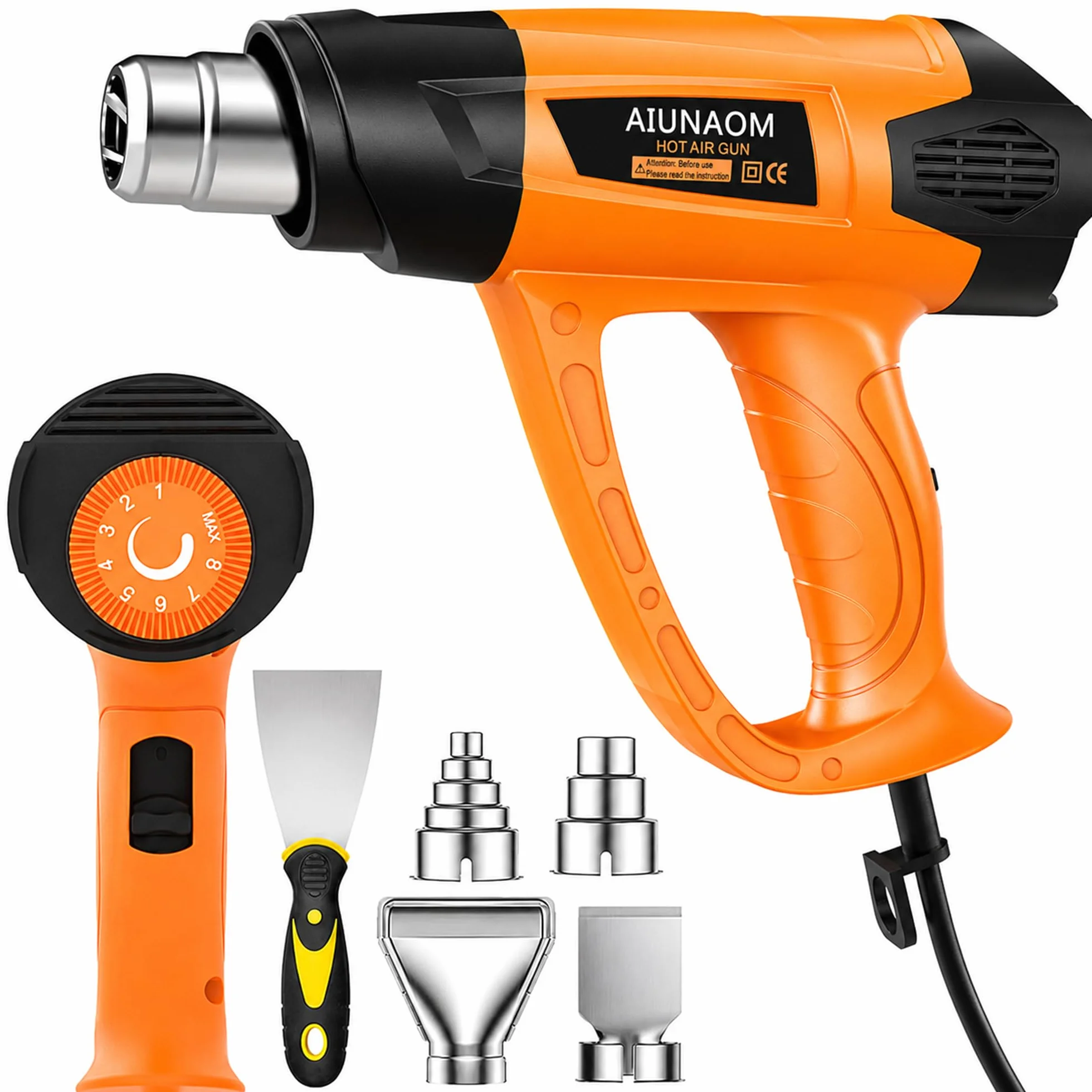 Pistola Termica 2000W Professionale 9 Livelli 50℃-650℃ 6 Accessori Protezione Sovraccarico