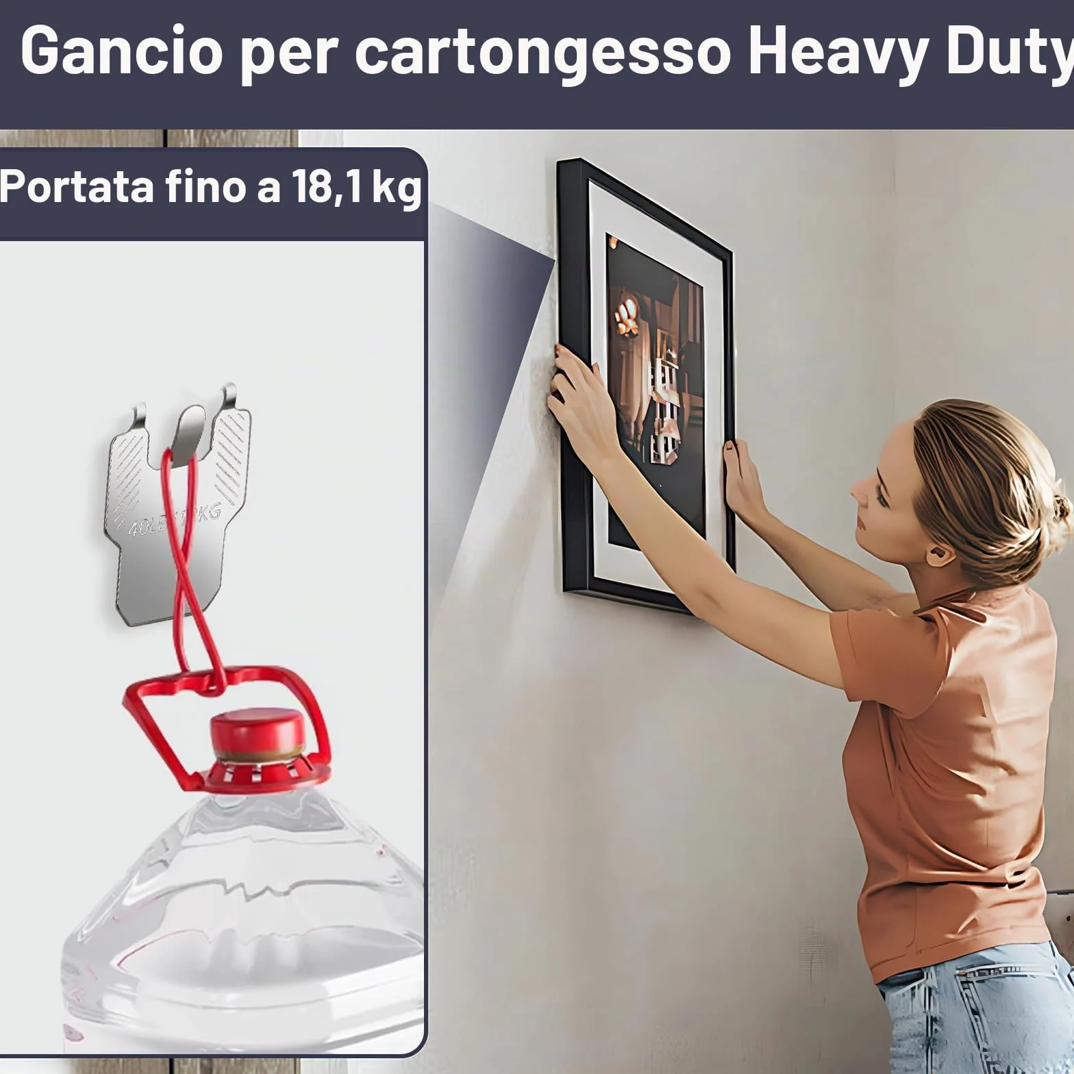 Gancio per Quadri ad Artiglio per Cartongesso 10 Pezzi Ganci da Parete per Appendere Specchi Foto Poster
