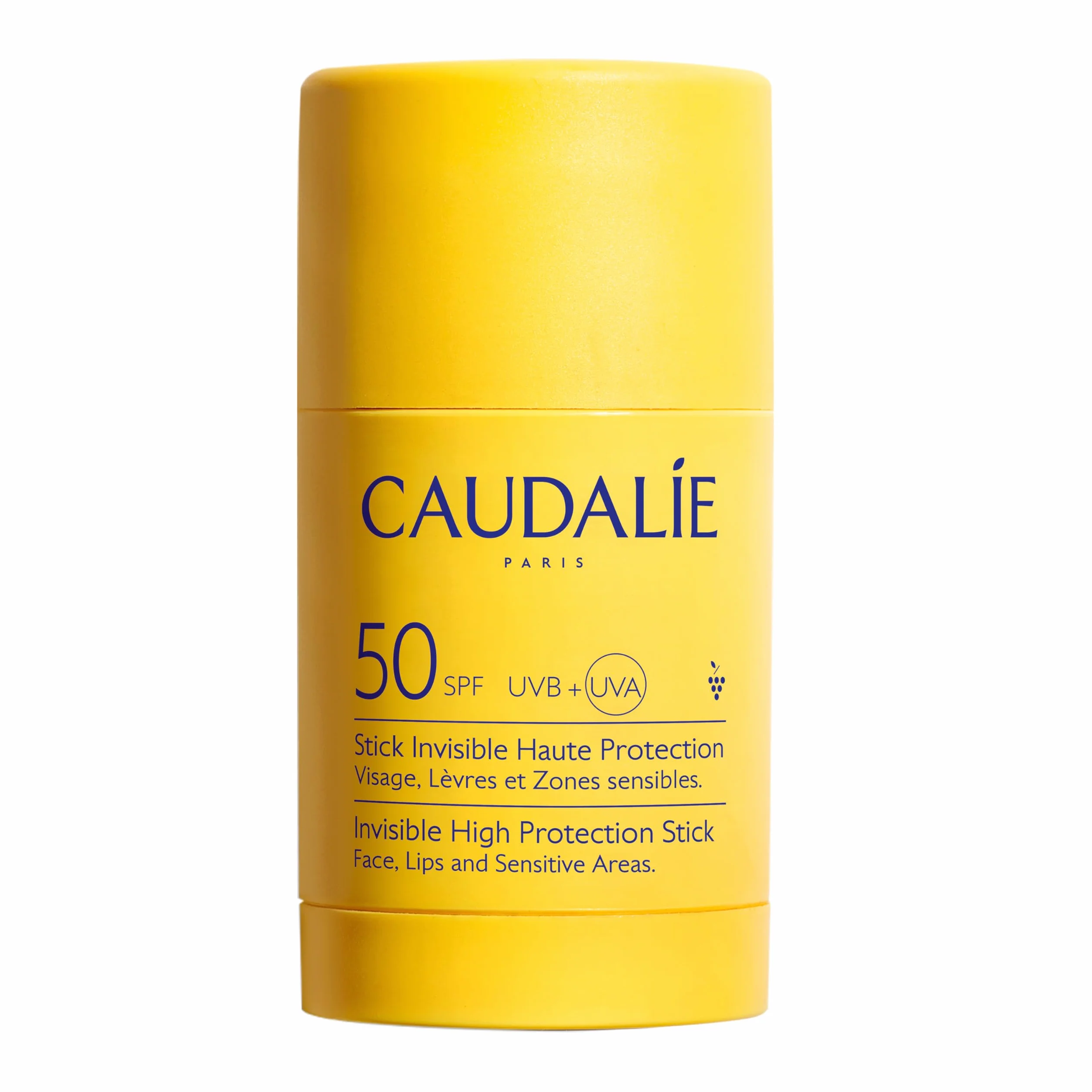Caudalie Stick Invisibile ad Alta Protezione SPF50 – Olio di Vinaccioli, Filtri Solari Organici, Senza Profumo, Resistente all'Acqua, Adatto a Tutta la Famiglia, Vegano, PA++++