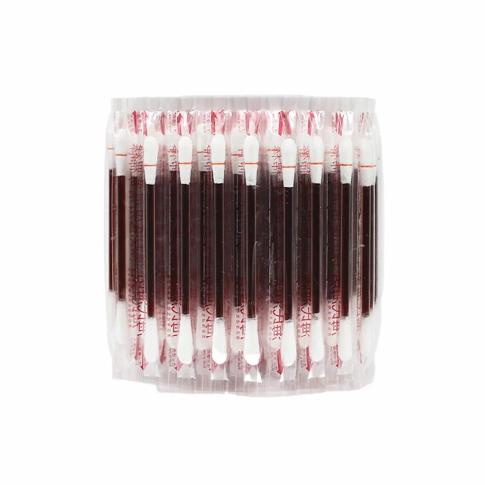 Exceart 100Pcs Monouso Medico Iodio Cotone Stick Iodio Disinfettato Tampone di Cotone Arrampicata Aiuto di Primo Soccorso Forniture di