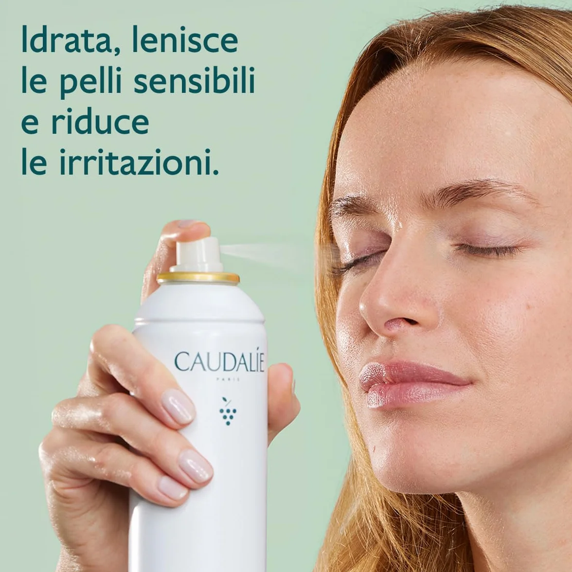 Caudalie Acqua d'Uva – Bruma Lenitiva e Idratante, 100% Uva Bio, Prebiotica e Antiossidante, Pelli Sensibili, Testata Dermatologicamente, Vegano, 300 mL