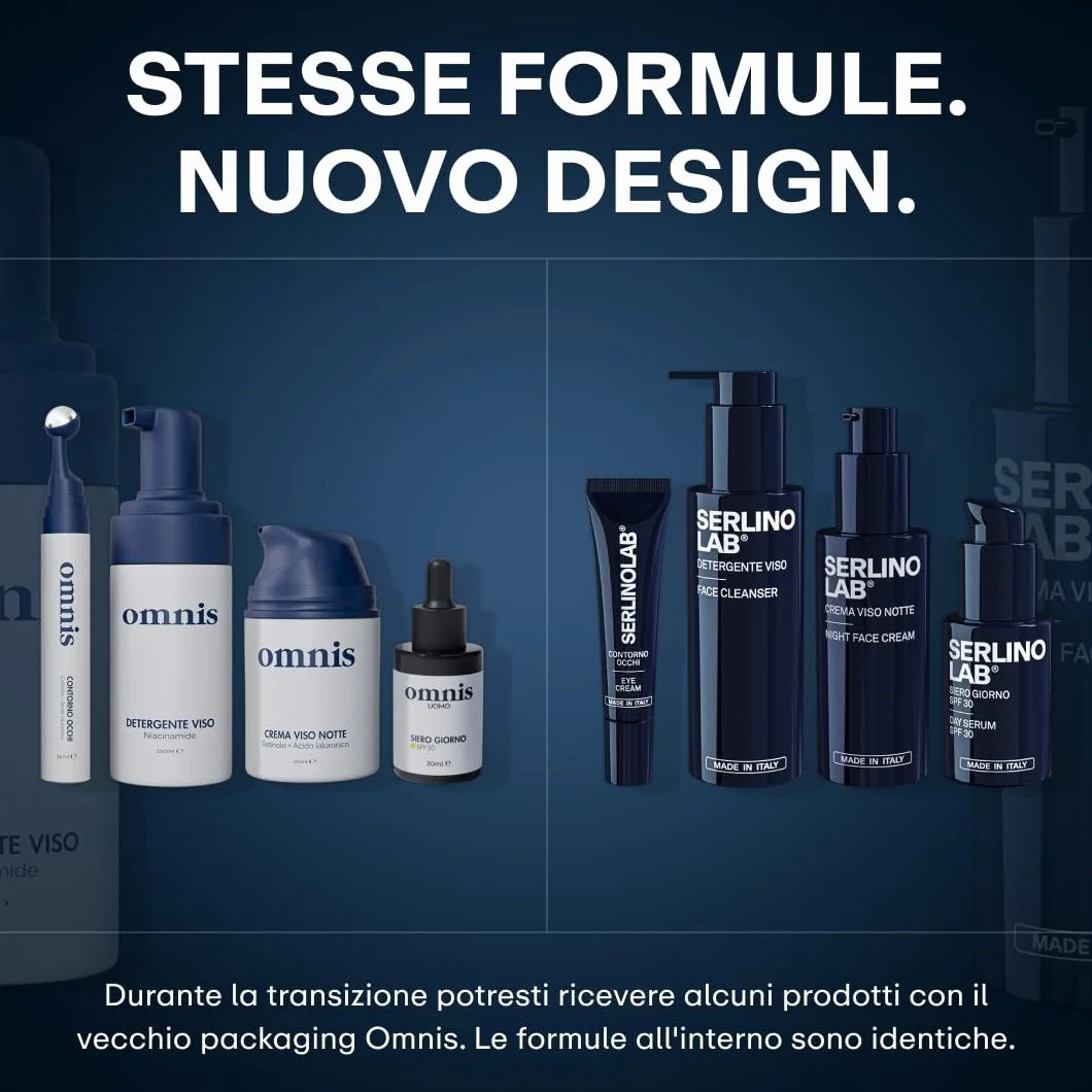 SERLINO LAB Kit completo Skincare Antirughe, Detergente, Contorno Occhi, Siero Giorno SPF30, Crema Notte, tutto made in italy