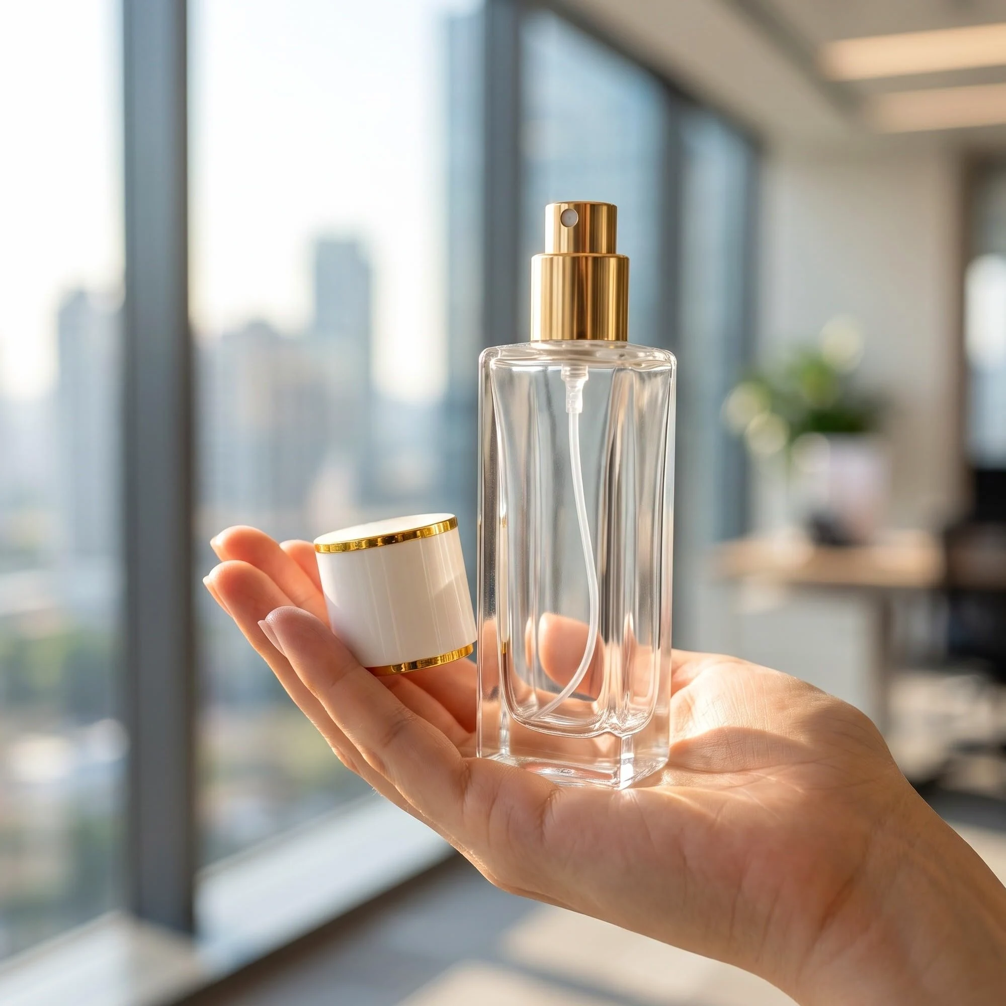 Lurrose Set di 5 atomizzatori di profumo in vetro, flacone da viaggio | Flacone da viaggio bianco per di profumo, ideale per conservare e trasportare fragranze, flacone spray riutilizzabile per