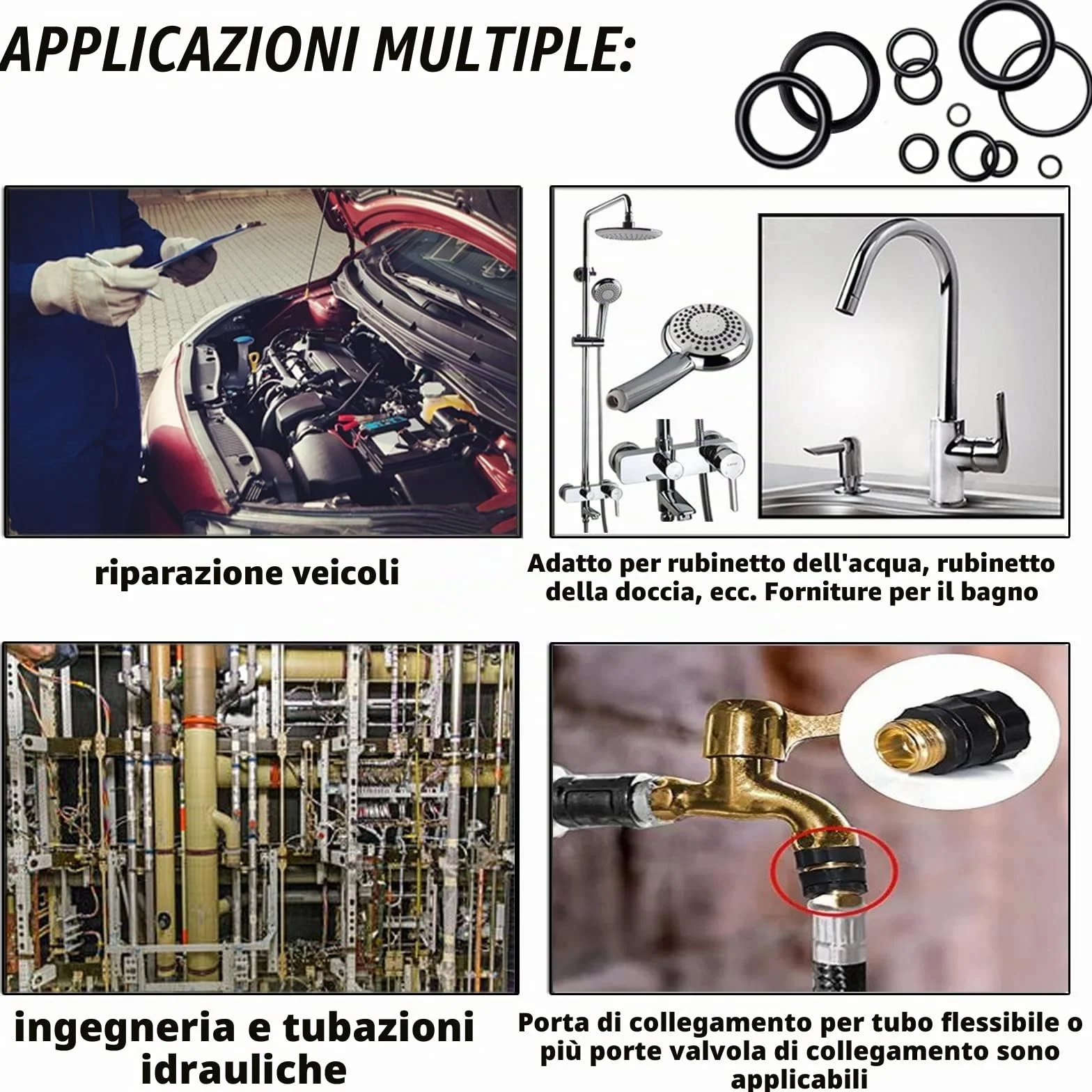 ZDBB O Ring Assortment Kit 1540 Pezzi Gomma Nitrilica Set con Pick per Rubinetto OD 4mm-50mm