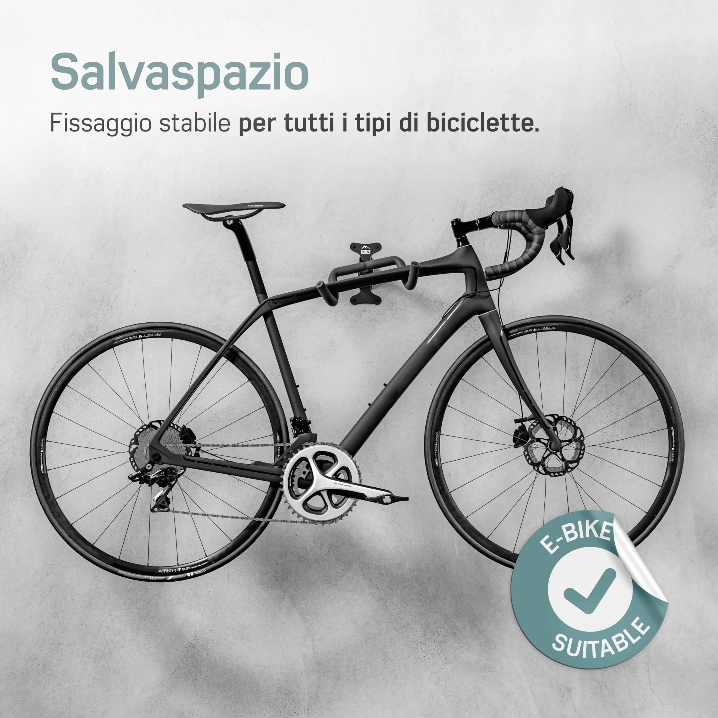 Borgen Supporto da parete per bicicletta regolabile pieghevole con imbottitura extra morbida