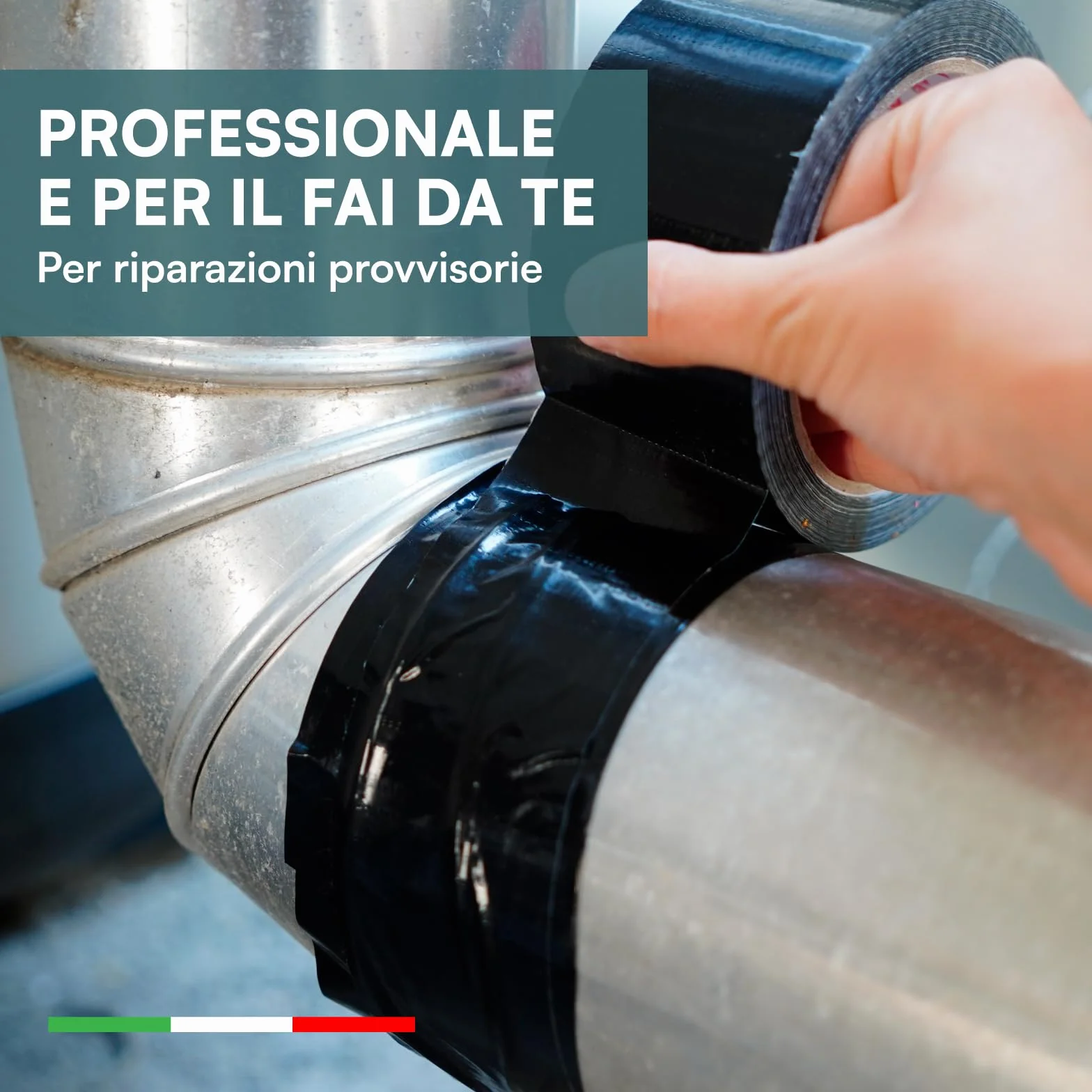 Nastro Adesivo Telato Americano 50mm x 25m Nero Impermeabile Isolante 2 Rotoli