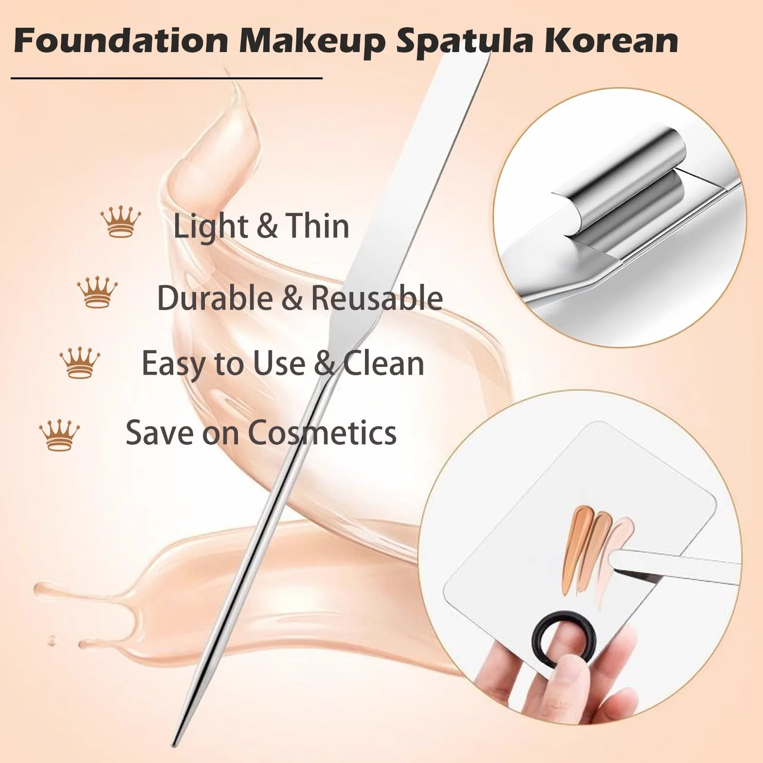 Set di spatole e palette per il trucco Picasso, spatola per trucco coreana con rivestimento in pelle, truss make up in acciaio inossidabile con strumento raschietto, tavolozza make up per miscelazione