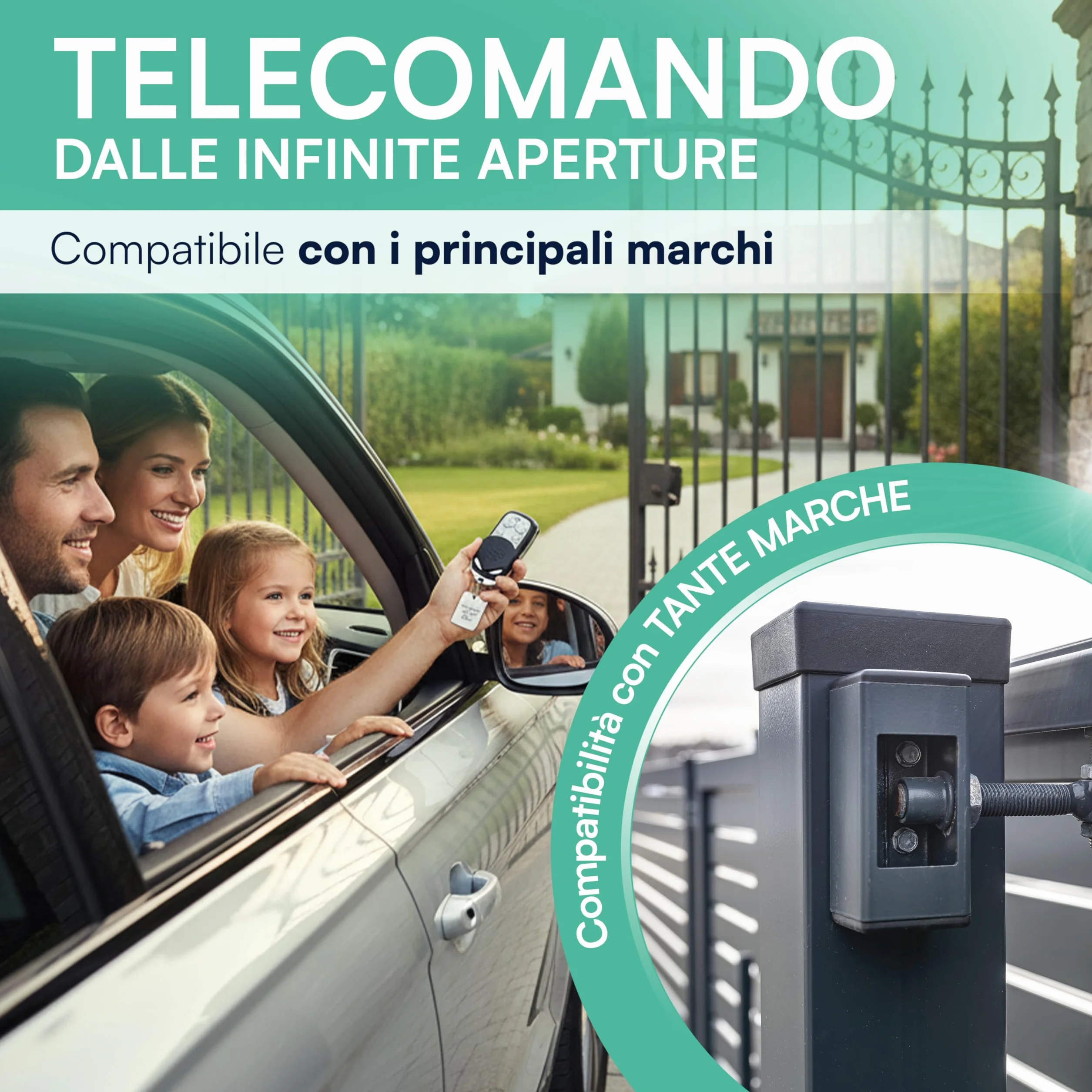 Telecomando Cancello Universale 433,92 MHz Codice Fisso 2x