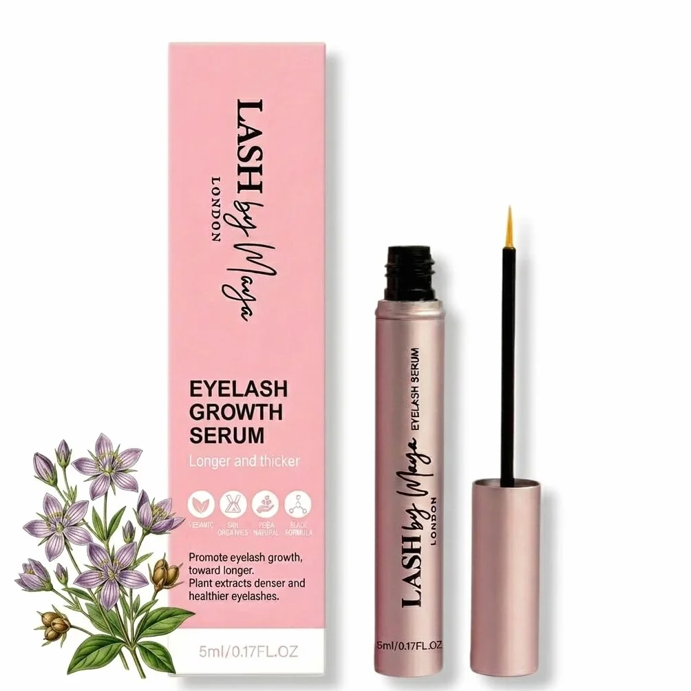 Glowsty Lashes Siero Ciglia/Lash By Marya Siero Ciglia London Rosa 2.0—Trattamento Ciglia Delicato Con Ginseng Swertia Japonica E Vitamina B2 Per Un Aspetto Più Folto E Ordinato Ogni Giorno (1 pezzo)