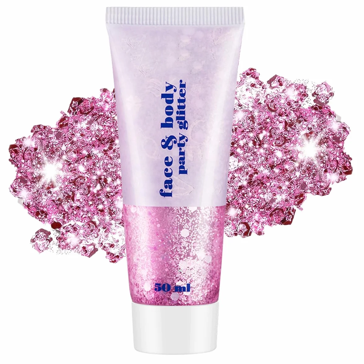 Gel per il corpo, Mardi Gras Face Glitter Make up, scintillanti glitter per capelli grossi, cantanti concerti festival, accessori rave sirena glitter per il viso (#03 rosa)