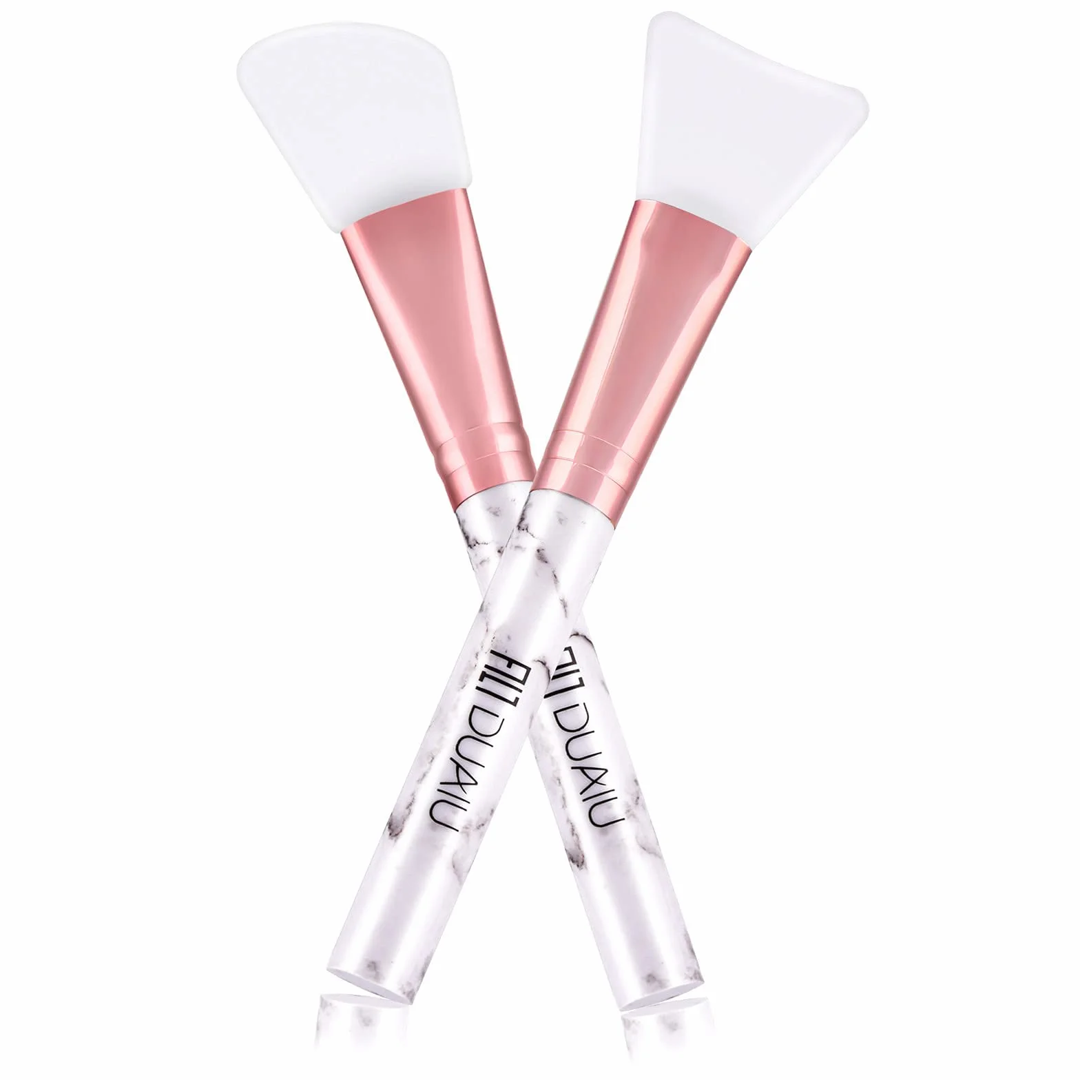 DUAIU - Set di 2 pennelli in silicone per maschera facciale, applicatore per maschera di fango, senza peli, spatola per l'applicazione di fango, argilla, carbone, strumenti misti per il trucco
