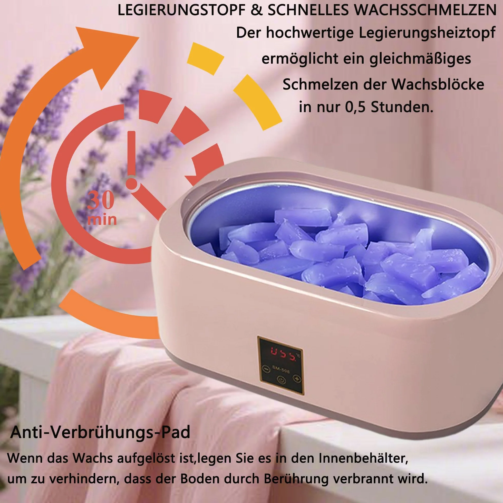 Autumn & Winter Moisturising Hand & Foot Paraffina Wax Machine – 4000 ml Paraffina Wax Bath Paraffina Warming & Moisturising Kit cera si scioglie rapidamente, goditi un Erfa rilassante (Rosso)