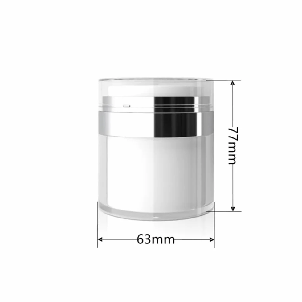 Dispenser di pompa airless, 50 ml, crema ricaricabile, contenitore cosmetico, bottiglia sottovuoto portatile con coperchio per viaggi