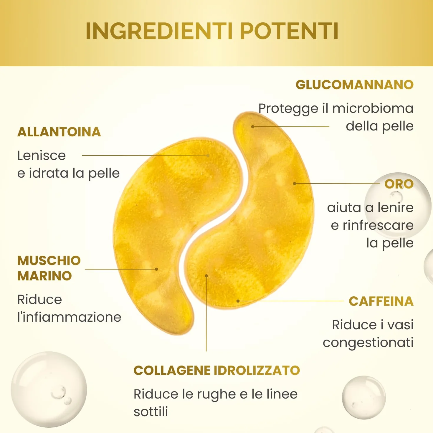 PLANTIFIQUE Patch Occhi Antirughe Donne e Uomini | Oro 24K Maschera Occhiaie e Borse | Skin Care Kit Viso Crema Contorno Occhi Idratante | 20 Paia di Cerotti