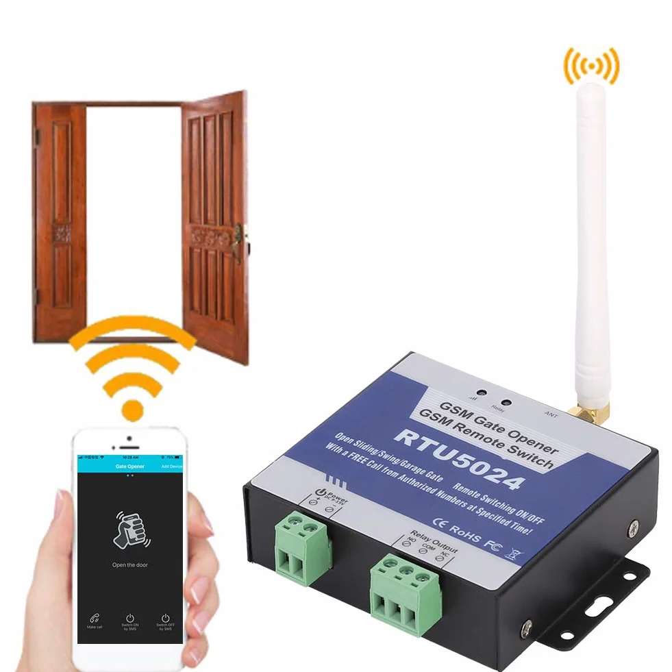 Apricancello GSM RTU5024 Telecomando Universale Interruttore Relè DC 9-24V Apriporta Senza Fili Per Porta Garage